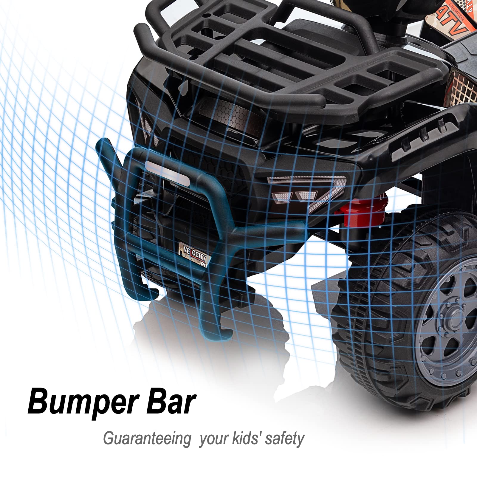 **6V Kids ATV 4 Wheeler Ride-On Toy for Toddlers 1-3 Years - Electric Quad with Music, Forward & Reverse - Black - Perfect for Indoor & Outdoor Play**