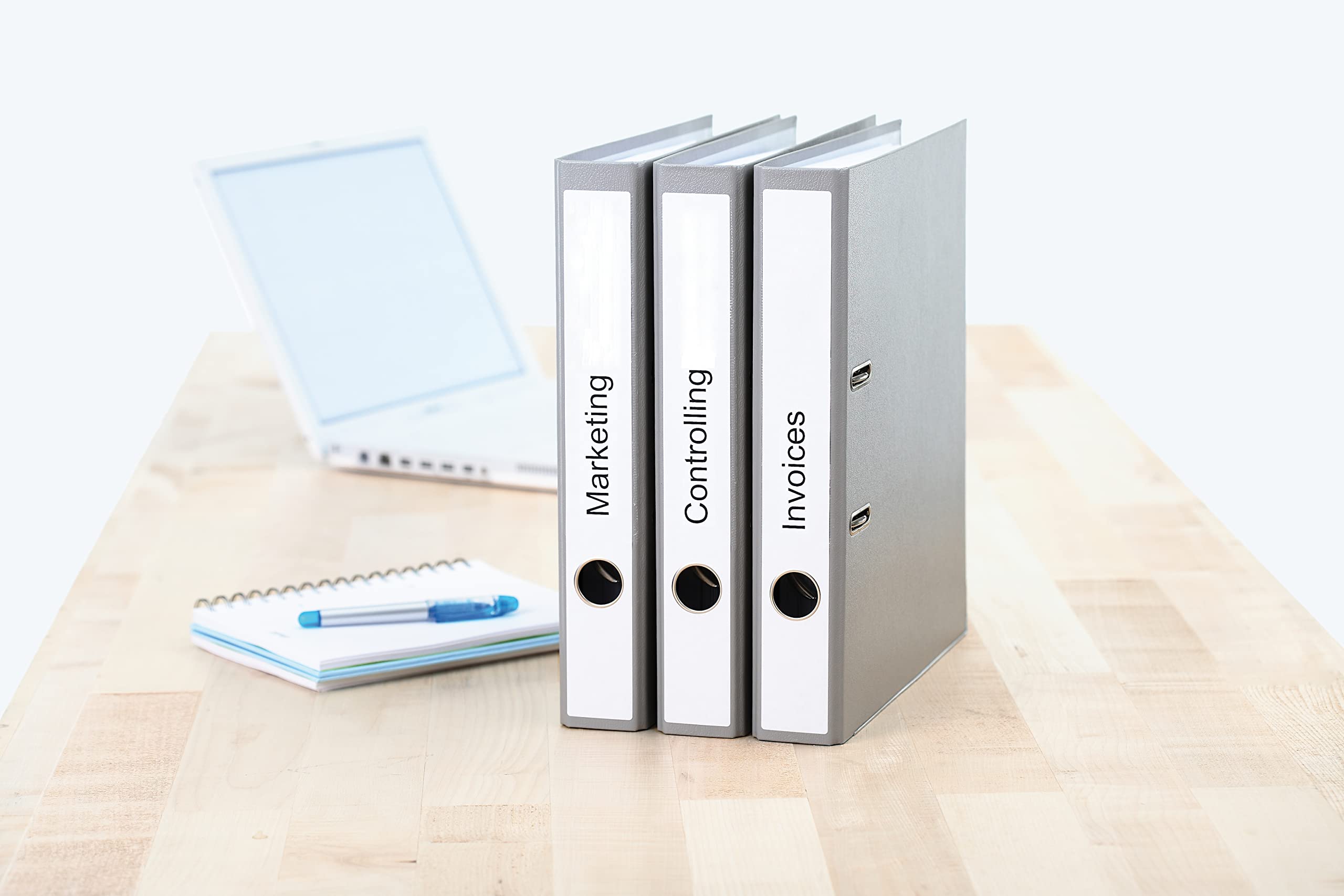 HERMA Self Adhesive Spine Labels - 125 Blank White Labels (5 per A4 Sheet, 25 Sheets) 38x297mm - Compatible with Laser & Inkjet Printers - Perfect for Lever Arch File Folders, Document Organization & Office Filing Systems