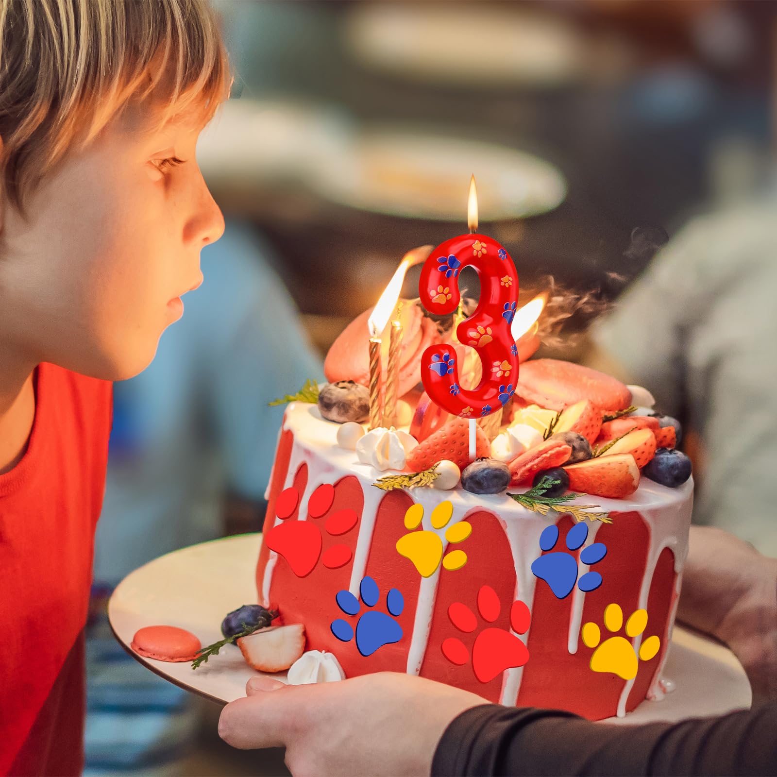 Dog Paw Birthday Candles - Cake Topper for Paw Patrol Parties