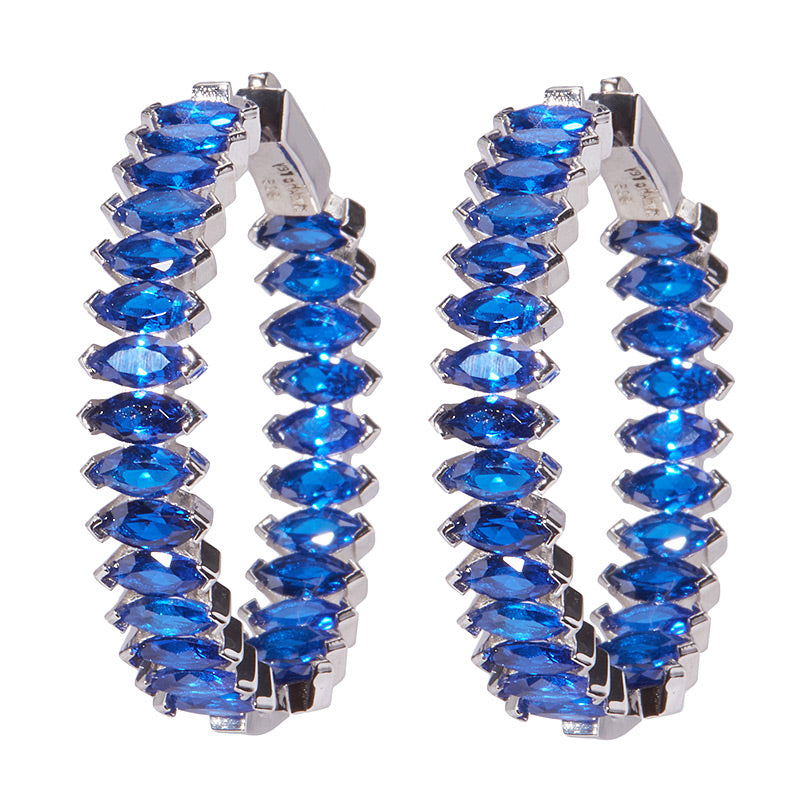Marquise Hoop Earrings - Elegant Dangle Drop Jewelry for Women | Perfect for Weddings, Parties & Special Occasions