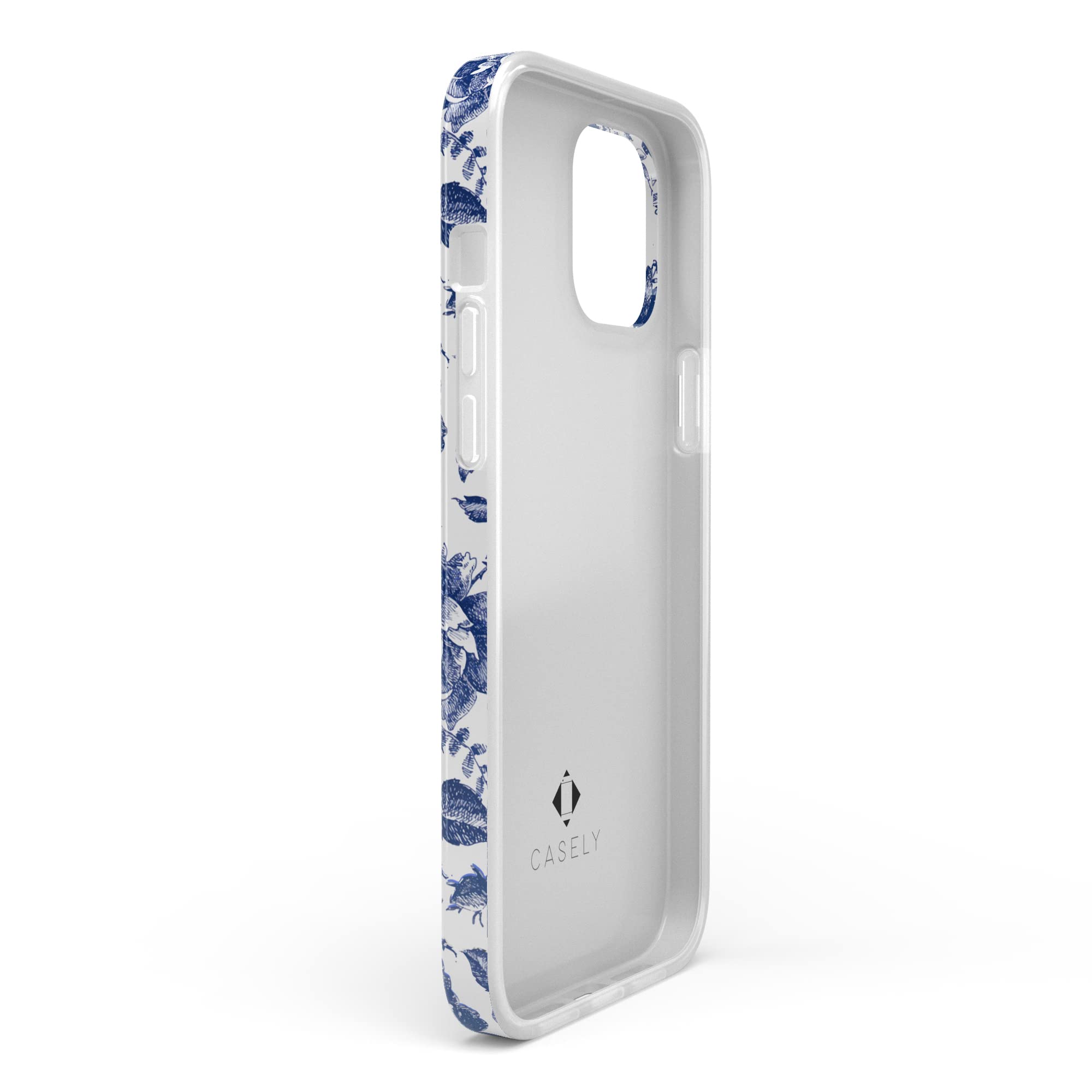 Casely iPhone 11 Pro Max Case Floral Design - Rose to Fame Coquette Blue & White Rose Phone Cover | Slim Protective Case for Women, Girls | Perfect for Everyday Use, Work & Travel
