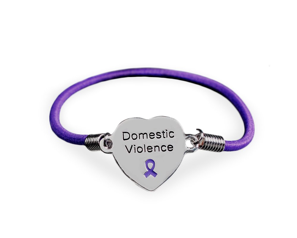 5 Pack Domestic Violence Awareness Bracelets - Fundraising For A Cause - Support Survivors with Inspirational Wristbands for Charity Events & Awareness Campaigns