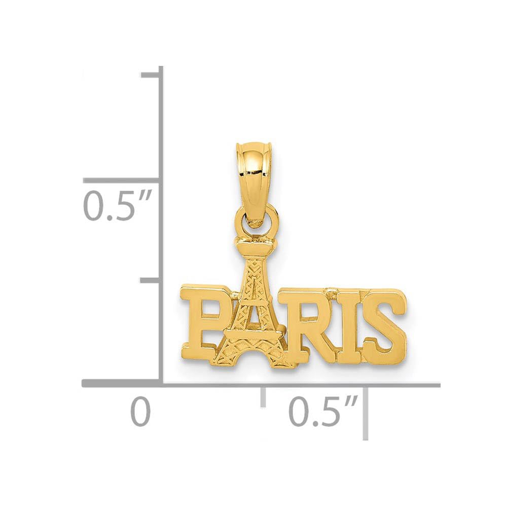 14k Yellow Gold Eiffel Tower Pendant - Elegant Paris Jewelry Gift