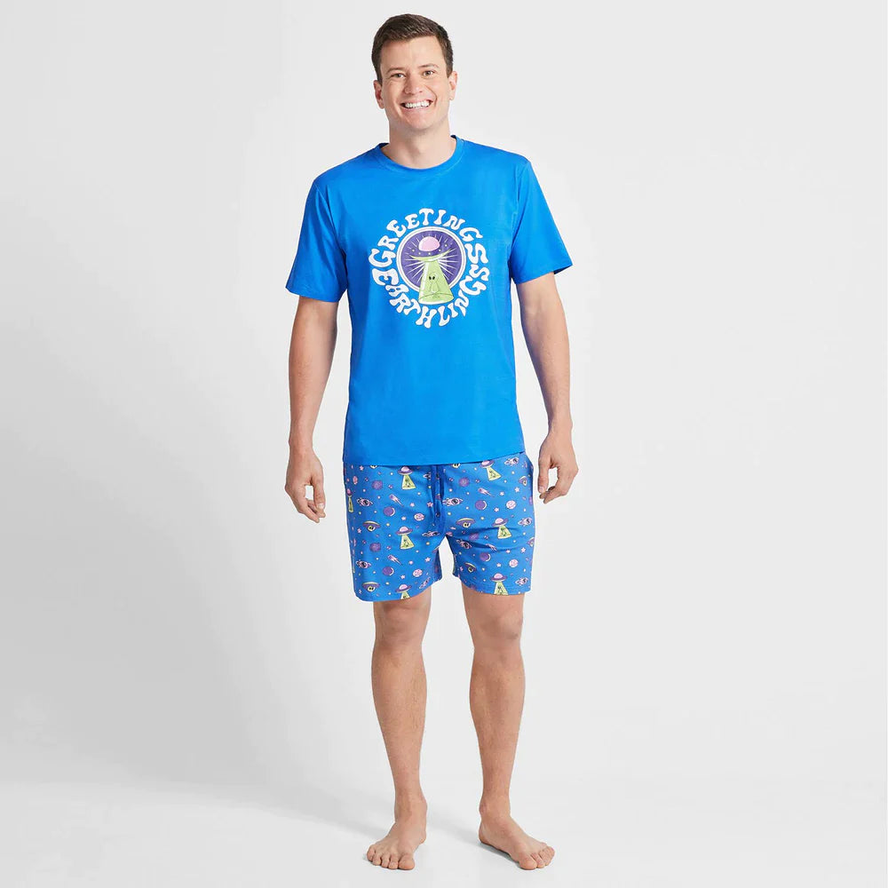 Alien Print Summer Pajama Set for Women - Soft & Comfortable Sleepwear for Hot Nights - Perfect for Lounge, Sleepovers, and Vacation