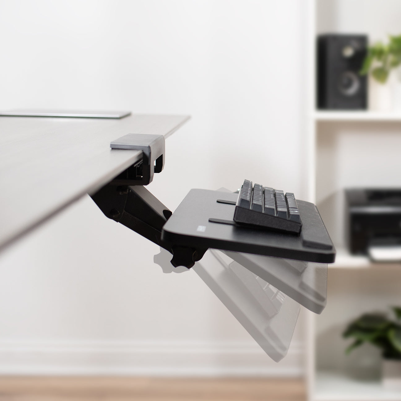 Ergonomic Under Desk Keyboard Tray with Mouse Pad - Adjustable Slide-Out Computer Keyboard Holder for Home & Office Workstations - Perfect for Gaming, Typing and Space-Saving Workspace Setup