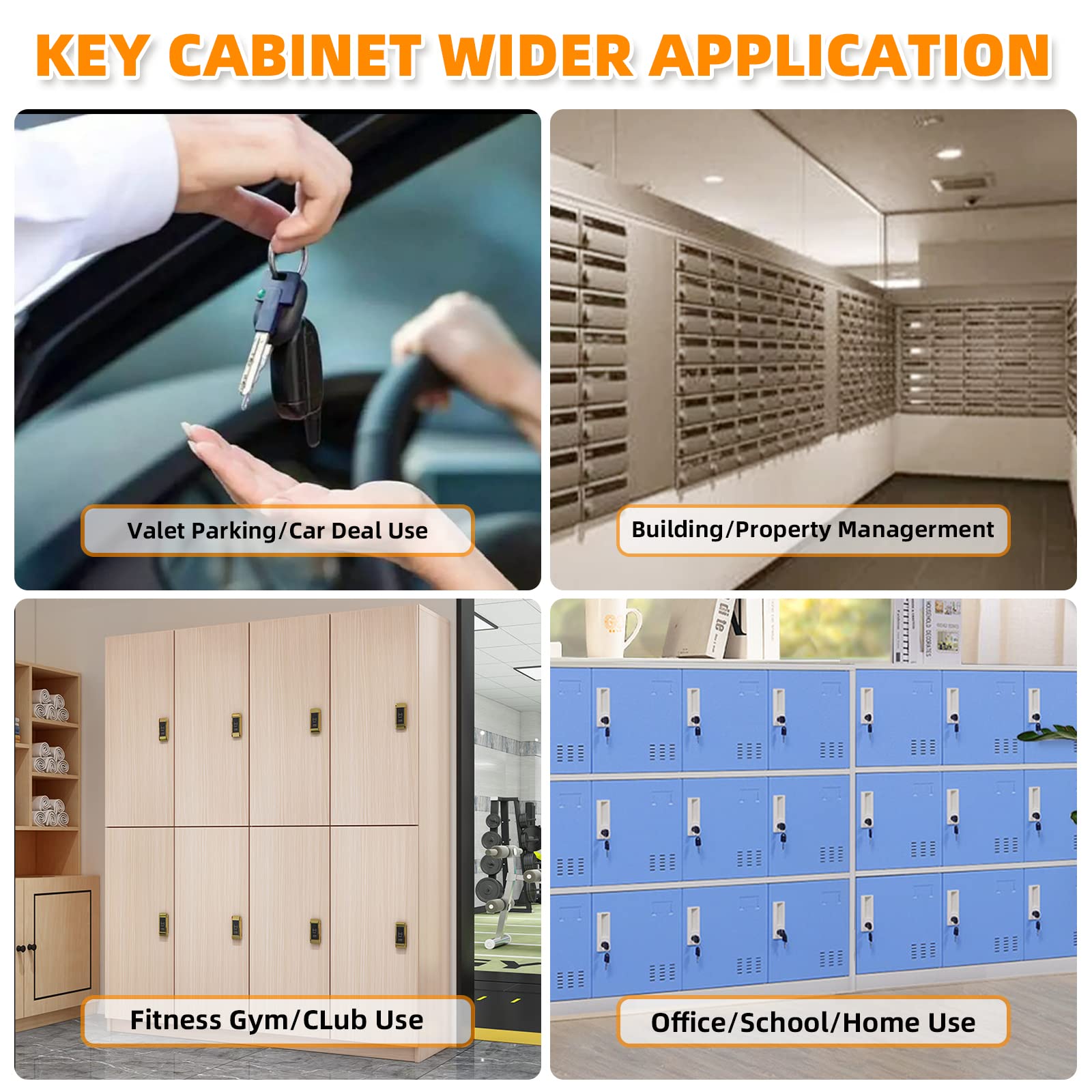 Wall Mount Key Organizer with 200 Hooks & Secure Key Lock Box - Durable Key Storage Cabinet for Home, Office, Hotel & Car Keys - Perfect for Property Managers, Landlords & Key Control Security (Black)