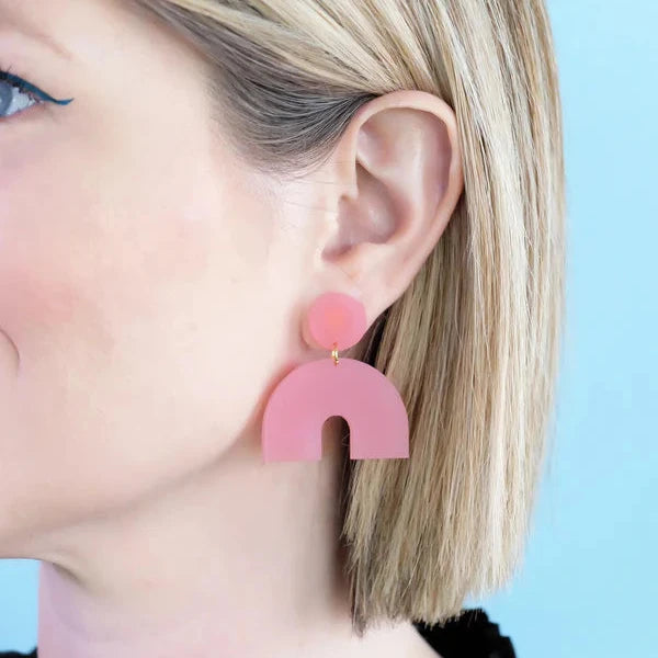 Dainty Pink Small Earrings for Women - Elegant Stud Earrings for Daily Wear, Gift Giving & Special Occasions