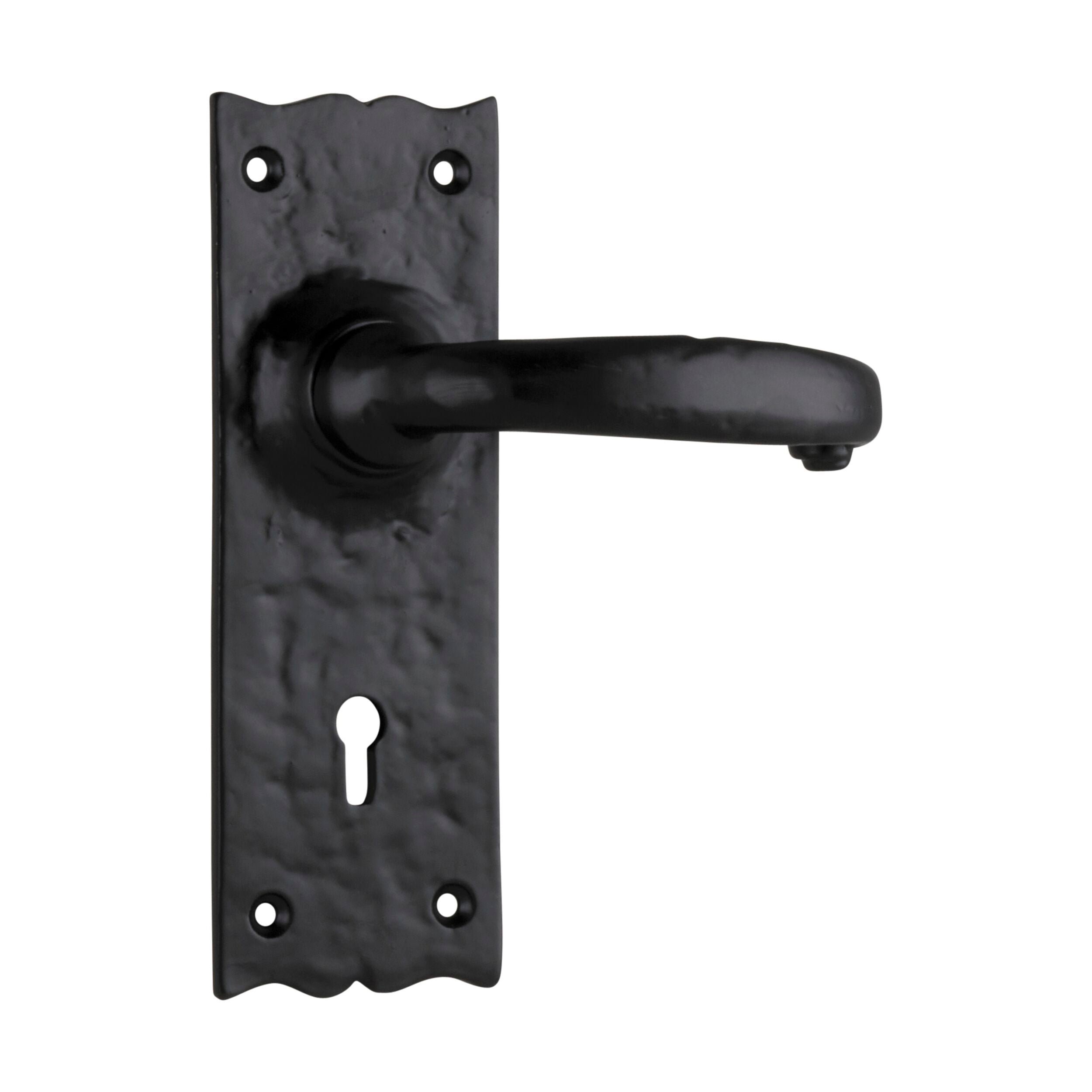 Gloucester Iron Door Lever Lock Pair - Matte Black Finish - 158mm x 50mm x 53mm - Vintage Style Entry Door Hardware for Home Security & Classic Interior Design