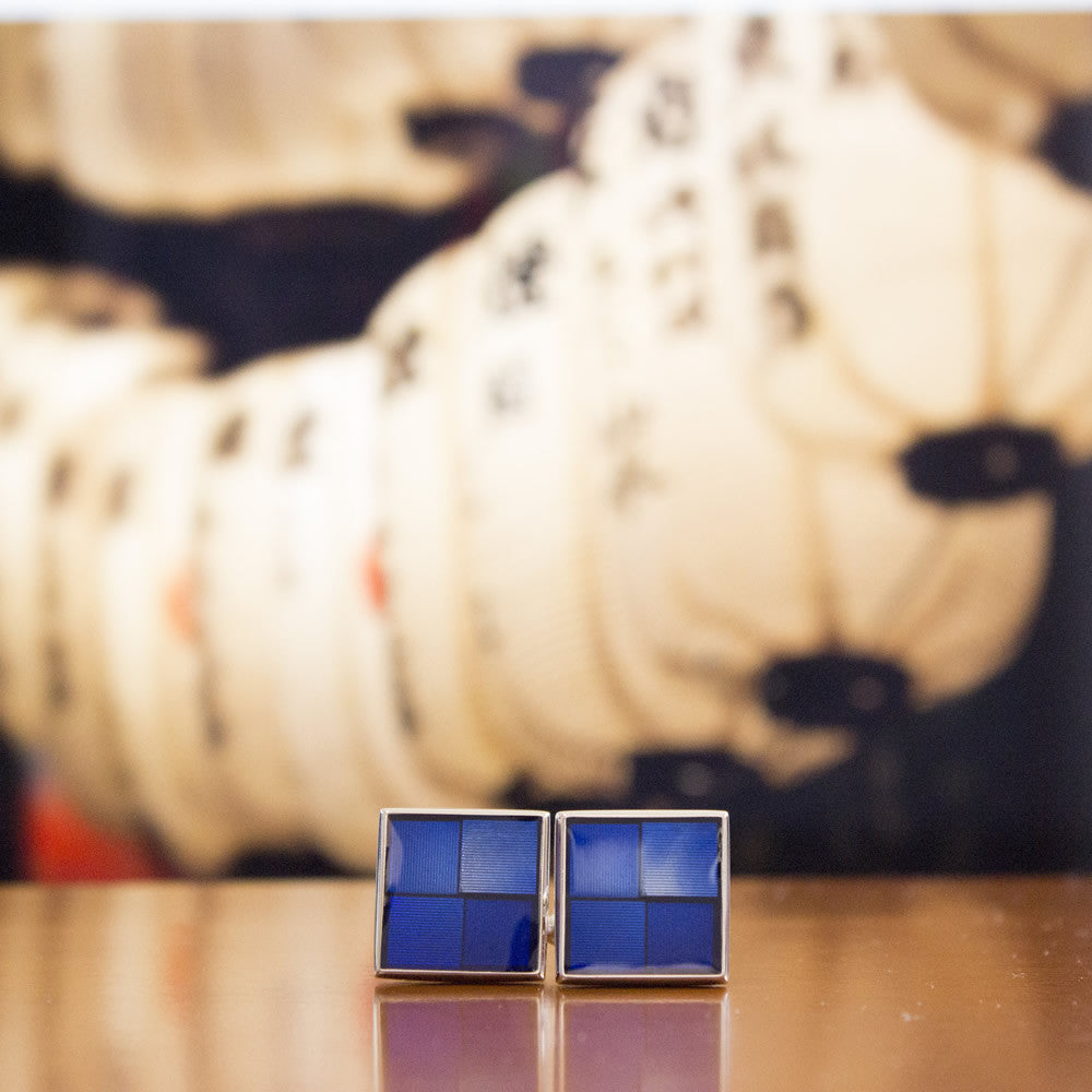 KingCuffs Square Enameled Cufflinks for Men - Elegant Dress Shirt Accessories for Weddings, Business & Formal Events