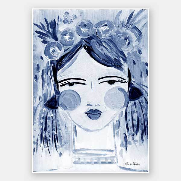 Expressive Indigo Unframed Art Print - Vibrant Wall Decor for Living Room, Bedroom & Office | Modern Abstract Painting for Home & Office Decor