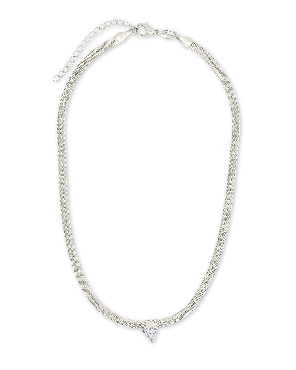 Ruth CZ Pendant Herringbone Necklace - Elegant Cubic Zirconia Jewelry for Women | Perfect for Parties, Weddings & Date Nights