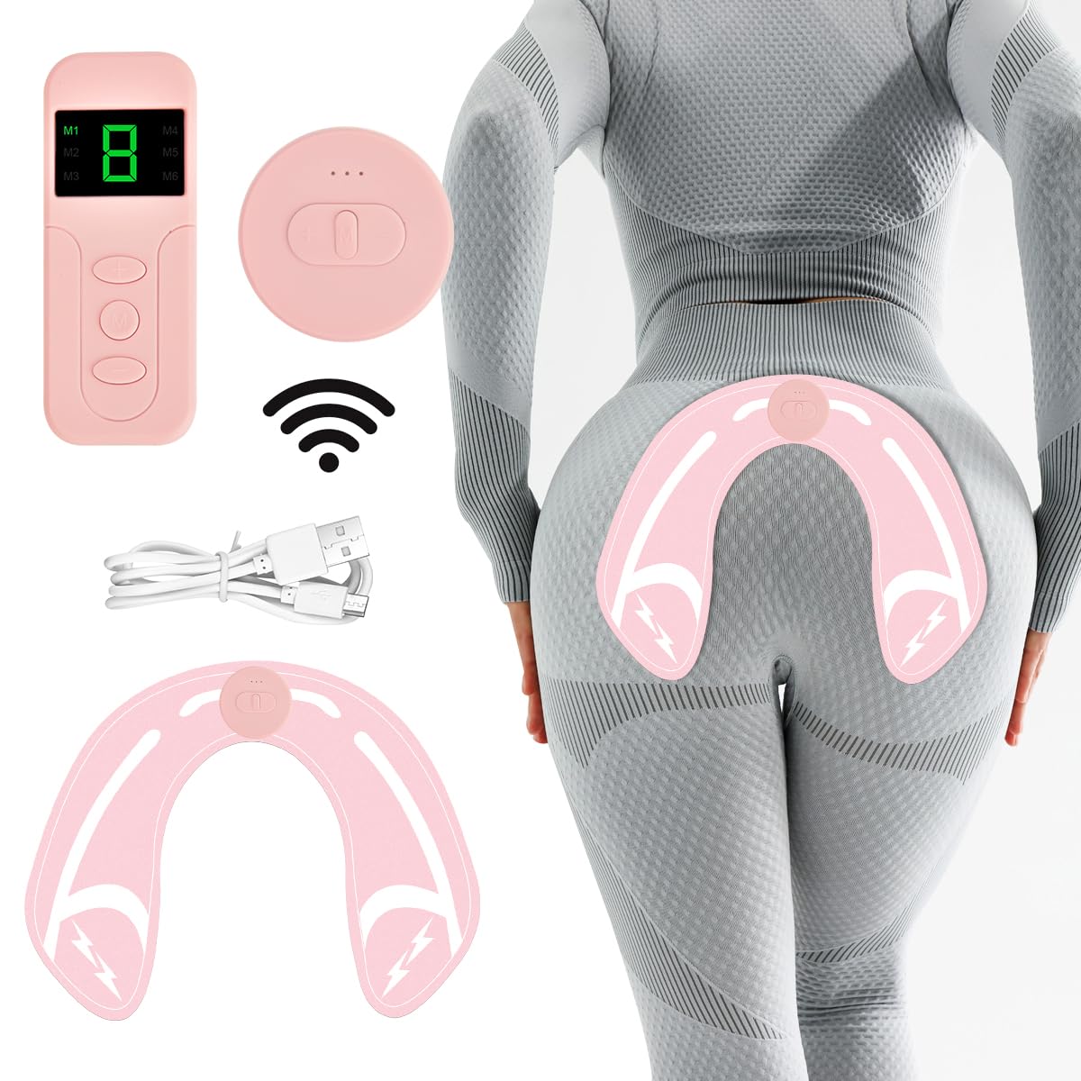 Wireless HIPS Trainer & ABS Stimulator - Smart Electronic Muscle Toner for Men & Women | Wearable Butt Lifting Machine for Body Shaping & Fitness | Home Gym, Workout, Toning & Beauty Enhancement