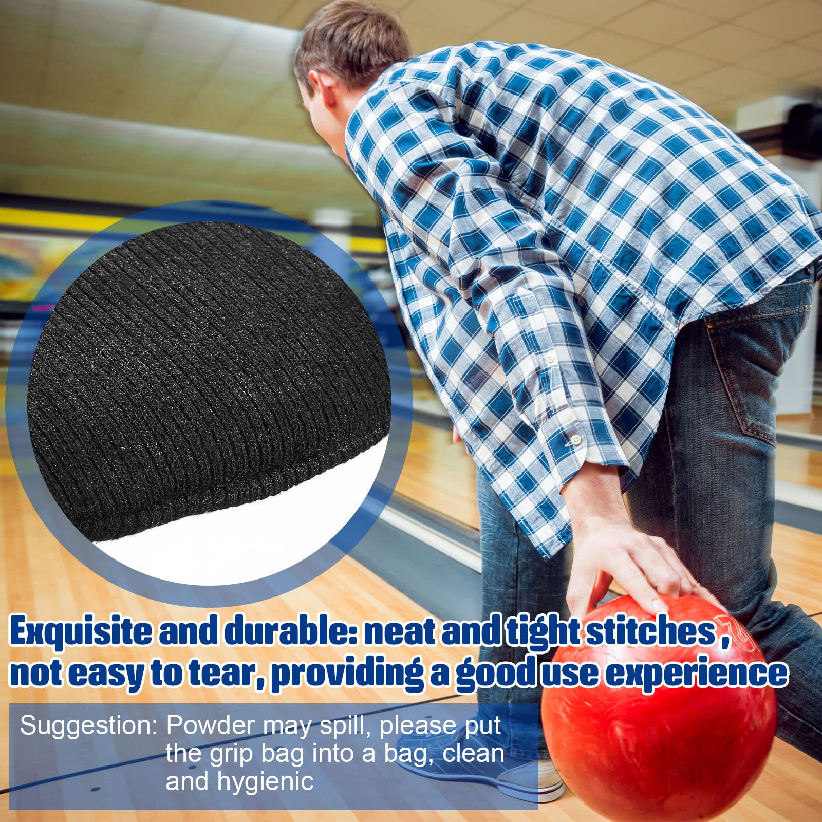 Lewtemi 2-Pack Bowling Rosin Grip Bags | Non-Slip Hand Powder for Bowling & Golf | Perfect for Drying Hands in Sports & Outdoor Activities