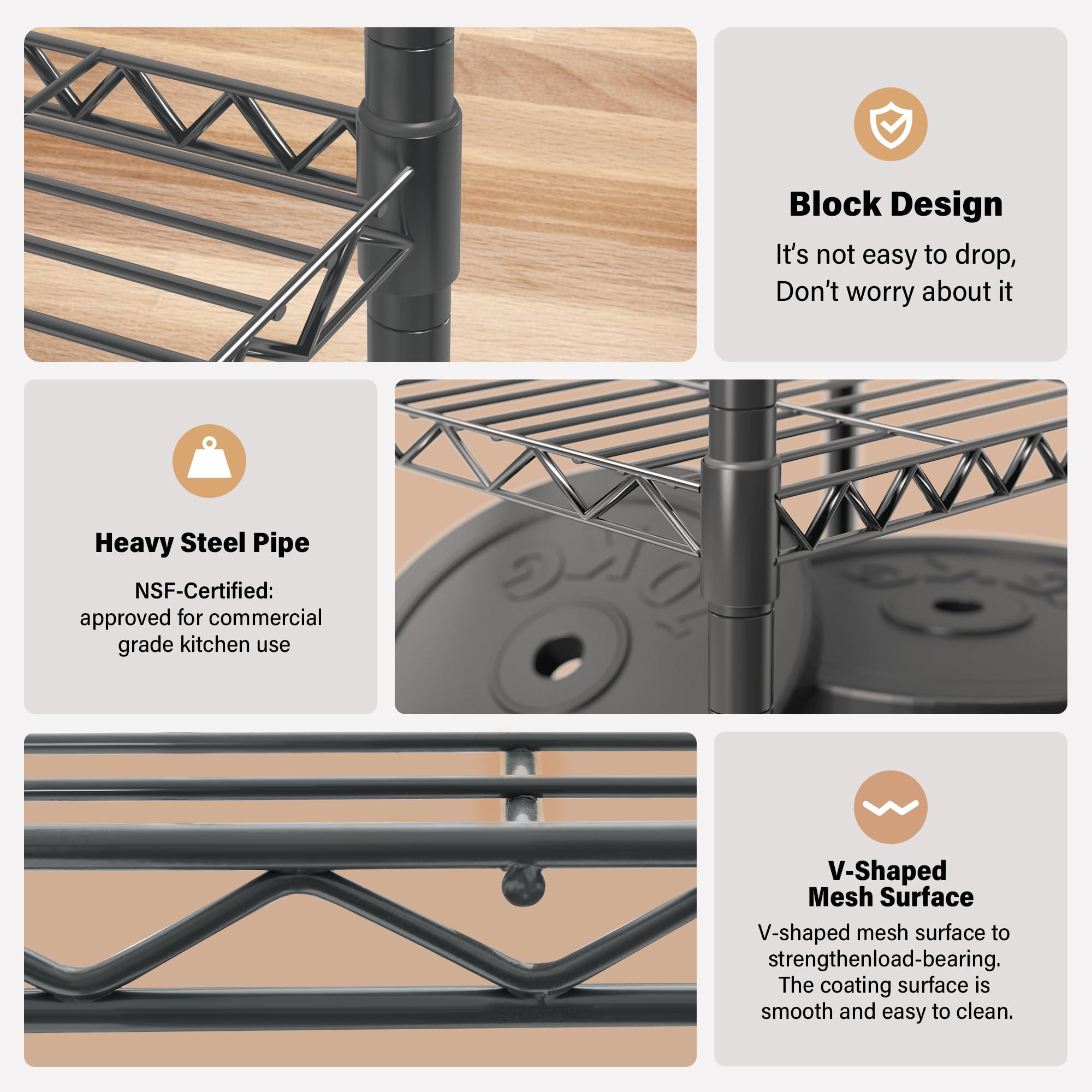 3-Tier Heavy Duty Steel Storage Rack - Adjustable Grey Metal Shelving Unit for Pantry, Kitchen, Closet & Warehouse Organization - Space Saving Home & Office Storage Solution