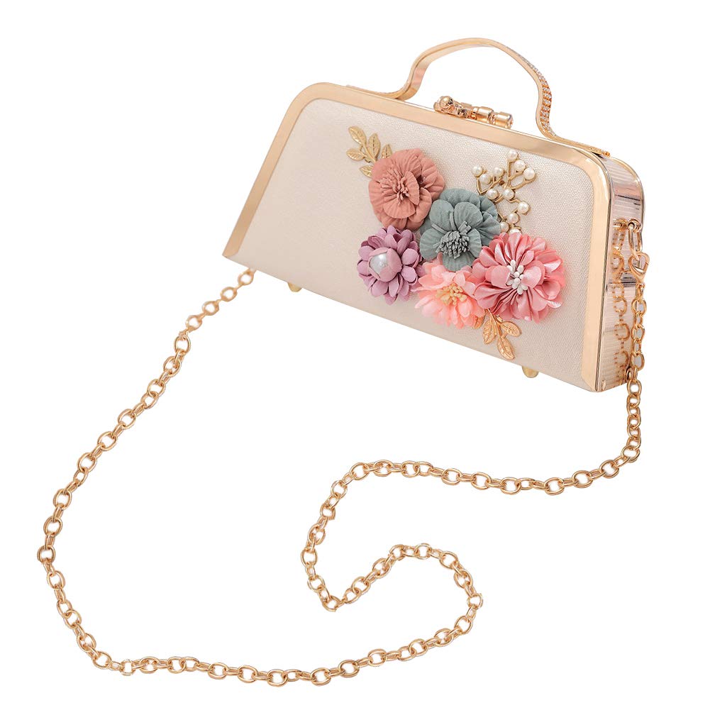 Vintage Floral Women's Retro Shoulder Bag Clutch Purse - Elegant Wedding Evening Handbag for Parties, Date Nights & Special Occasions