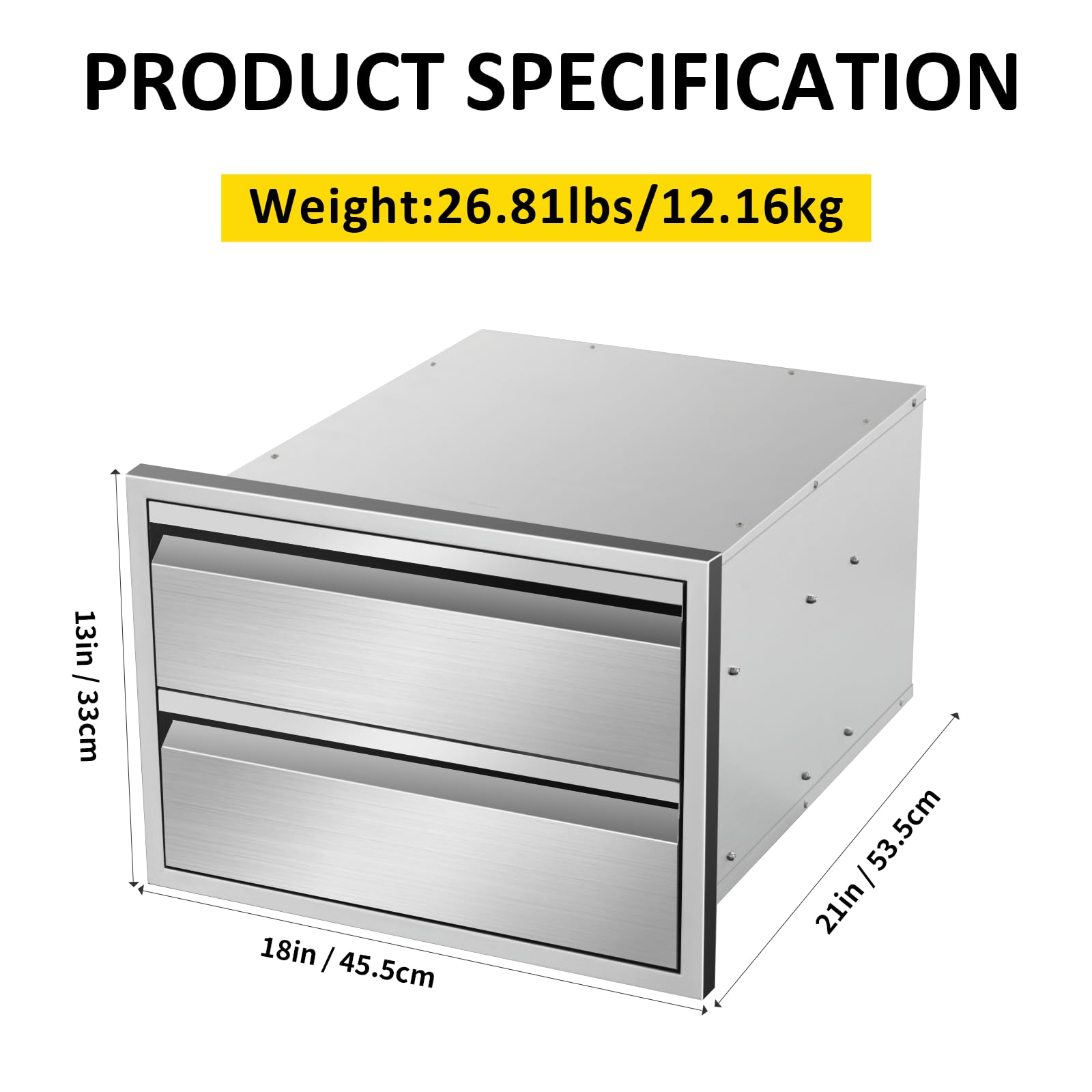 Stainless Steel Triple BBQ Drawers 18