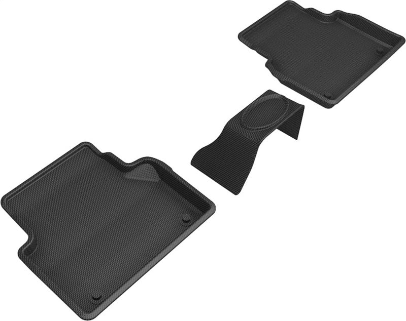 3D MAXpider Custom Fit All-Weather Floor Mats for 2019-2023 Audi A6/A7 & 2021-2024 RS6/RS7 - Kagu Series 2nd Row Liners (Black) - Perfect for Road Trips, Daily Commutes & Winter Protection