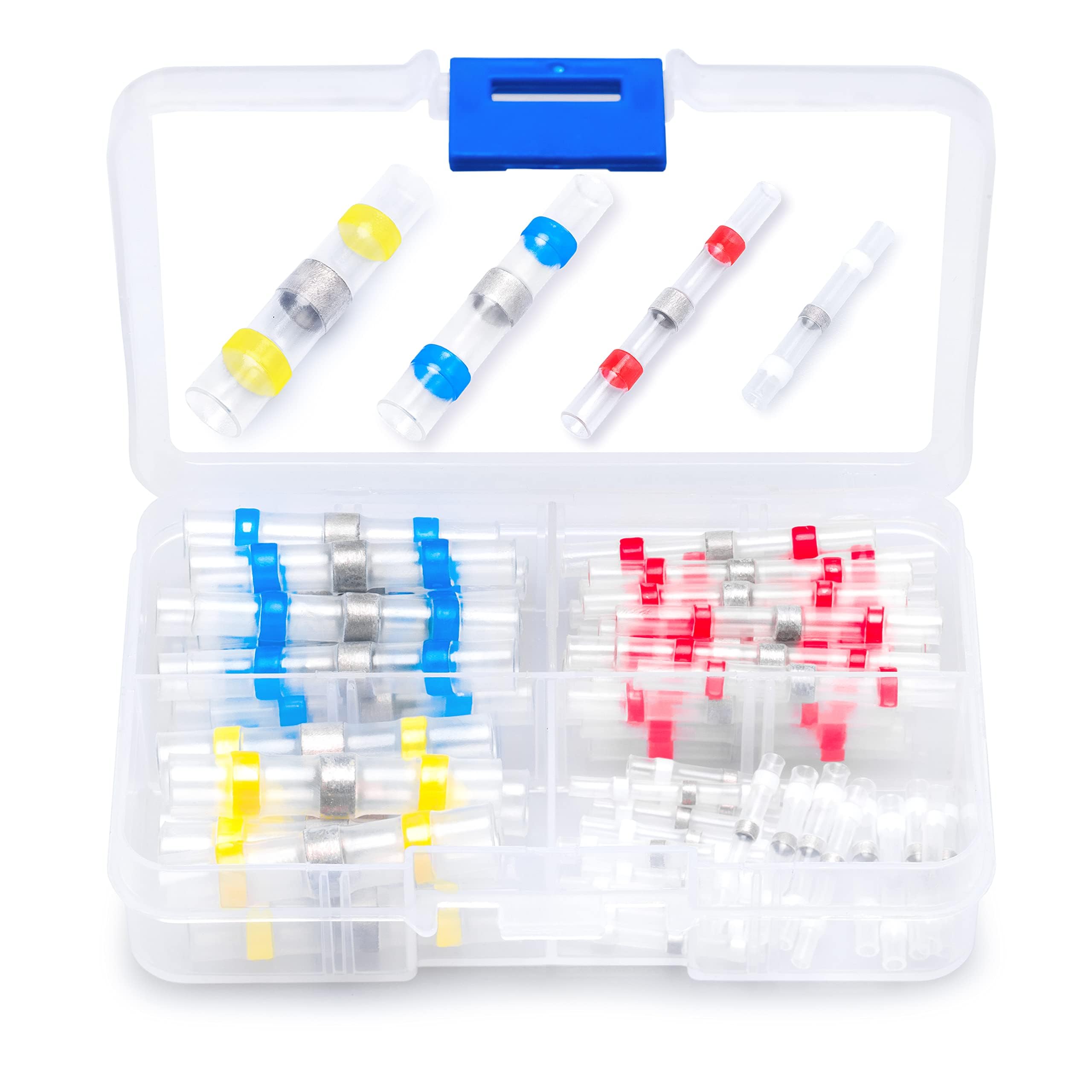 Wirefy 50 PCS Solder Seal Wire Connectors Kit - Waterproof Heat Shrink Solder Butt Connectors for Automotive, Marine & DIY Electrical Projects - Self-Soldering Wire Connectors Set (26-10 AWG) - Ideal for Home, Boat, Car & Outdoor Wiring Repairs