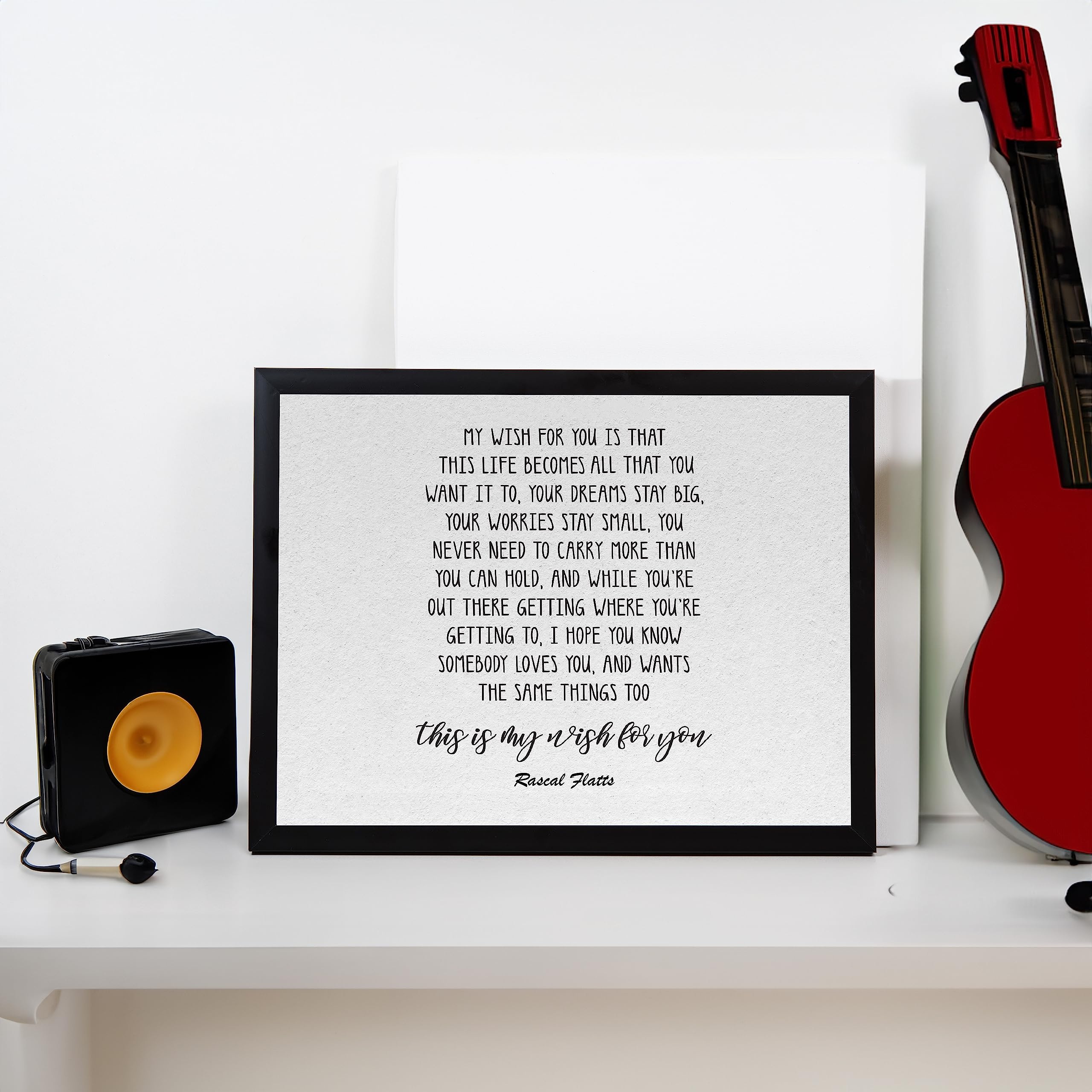 Inspirational 'My Wish for You' Rascal Flatts Music Wall Art Poster - 8x10 Unframed Print for Home, Bedroom, Dorm, Office & Studio Decor | Perfect Gift for Music Lovers & Country Fans
