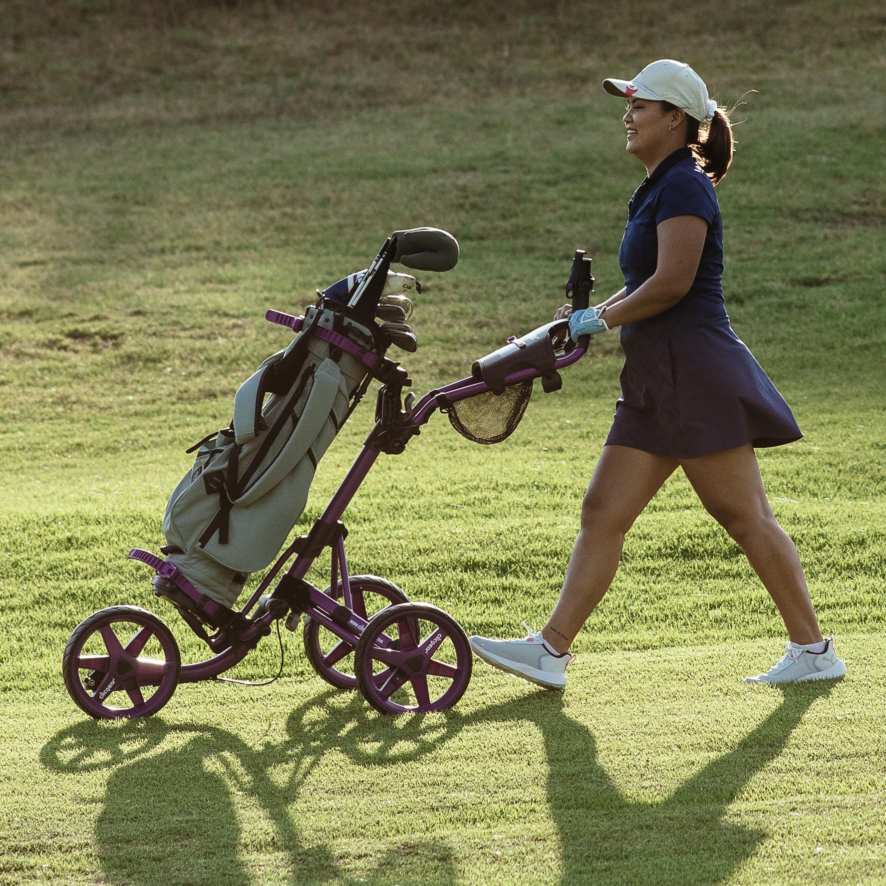 Clicgear Model 4.0 3-Wheel Golf Push Cart - Lightweight Foldable Walking Golf Trolley for Men & Women | Perfect for Golf Courses, Driving Range & Outdoor Practice