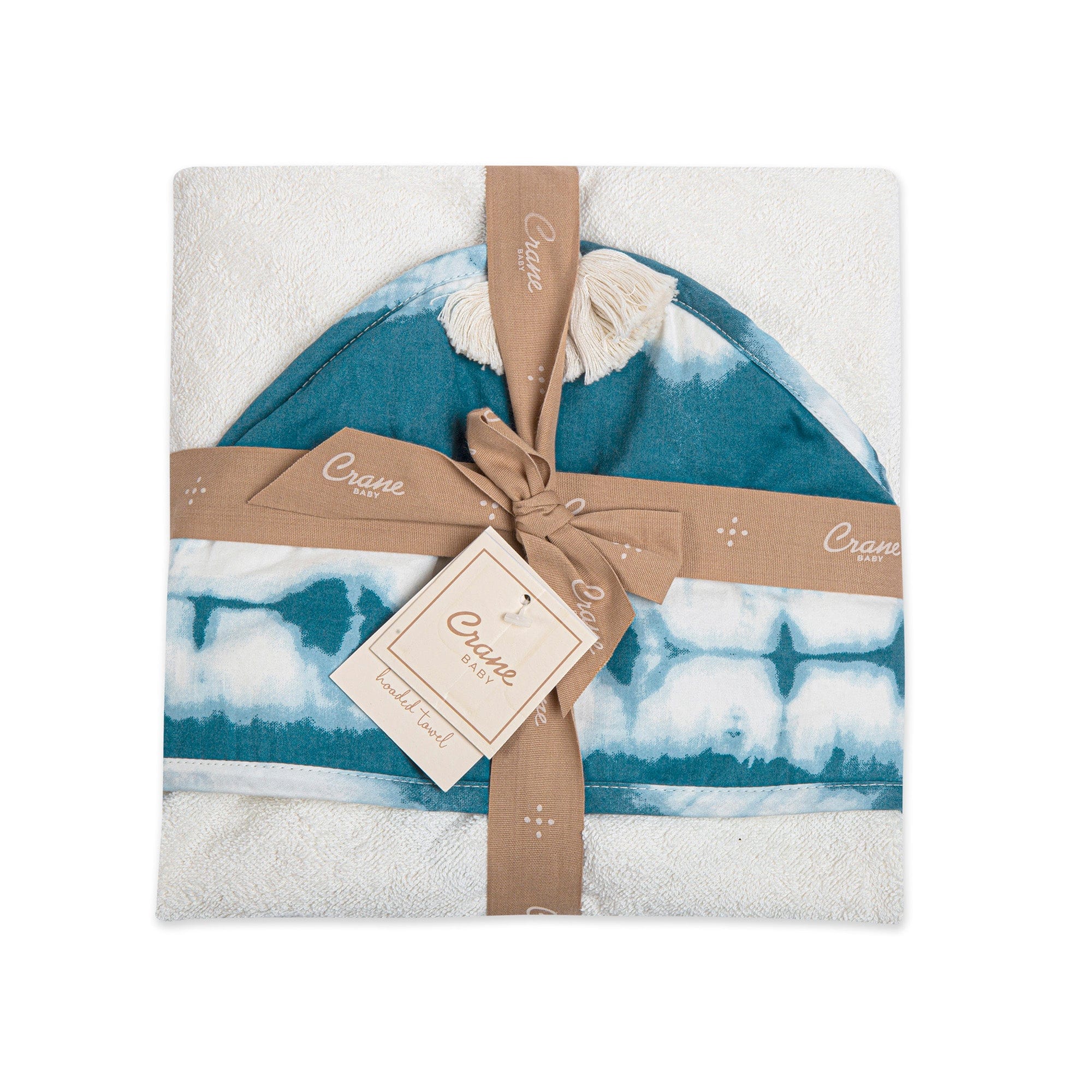 Soft & Absorbent Crane Baby Hooded Towel - 100% Cotton Newborn Bath Towel with Cute Animal Design for Infants & Toddlers - Perfect for Bath Time, Swimming & Beach Outings