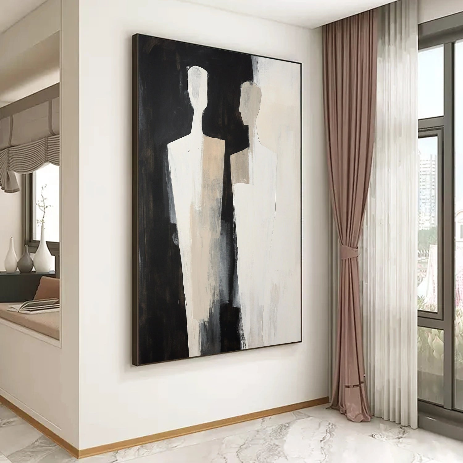 Contemporary Abstract Minimalist Wall Art Painting - Modern Home Decor for Living Room, Bedroom & Office | #CW004