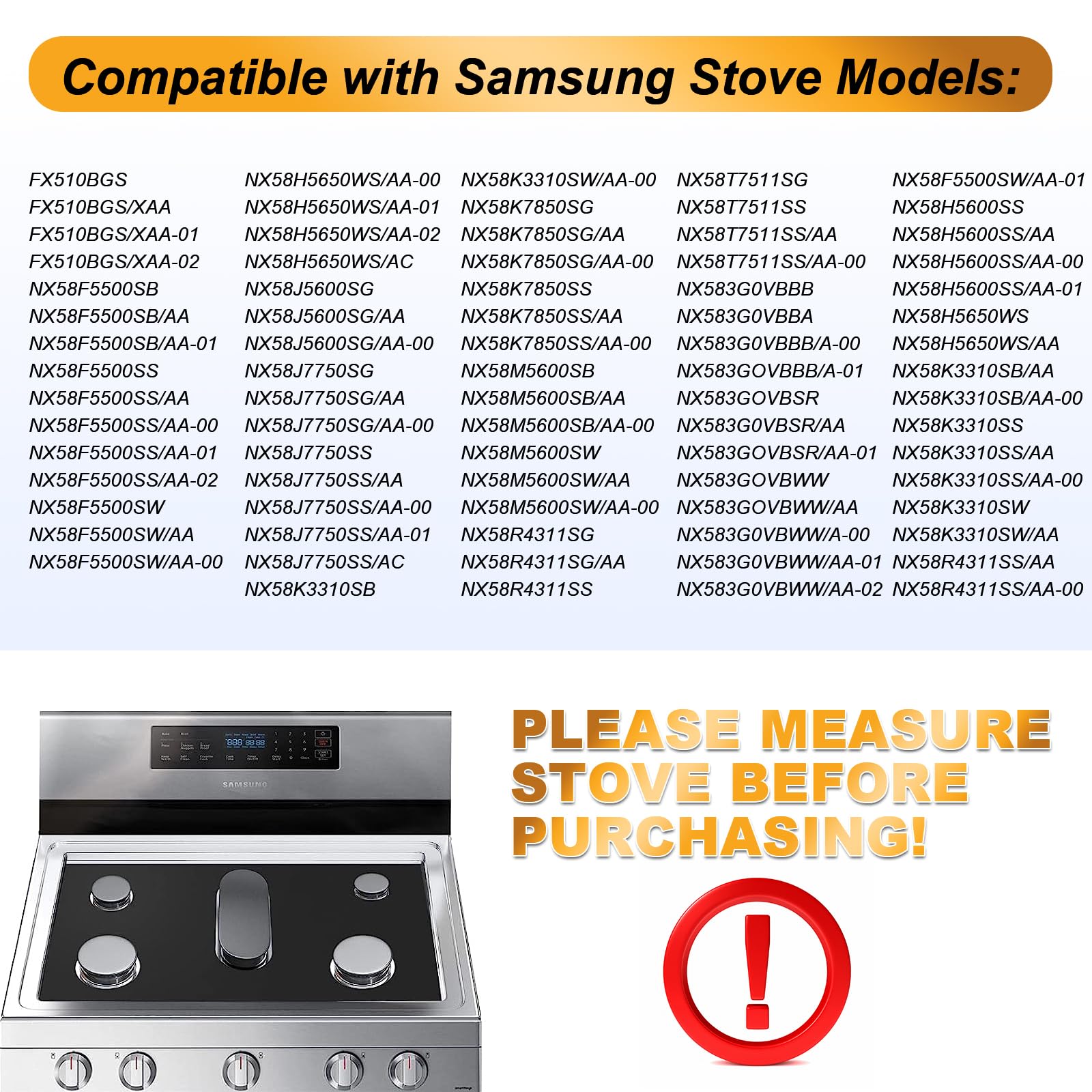 Samsung Stove Top Covers - Reusable Silicone Gas Burner Protector, 16.26