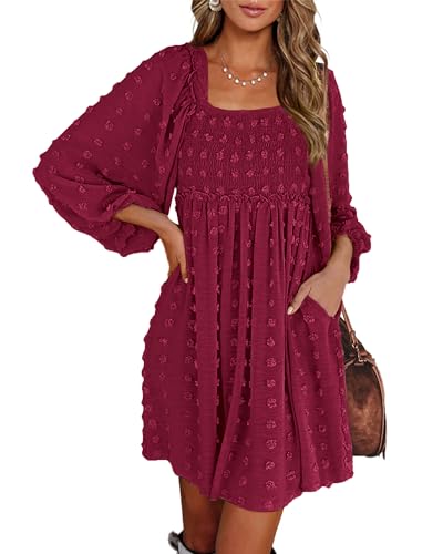 Swiss Dot Wine Red