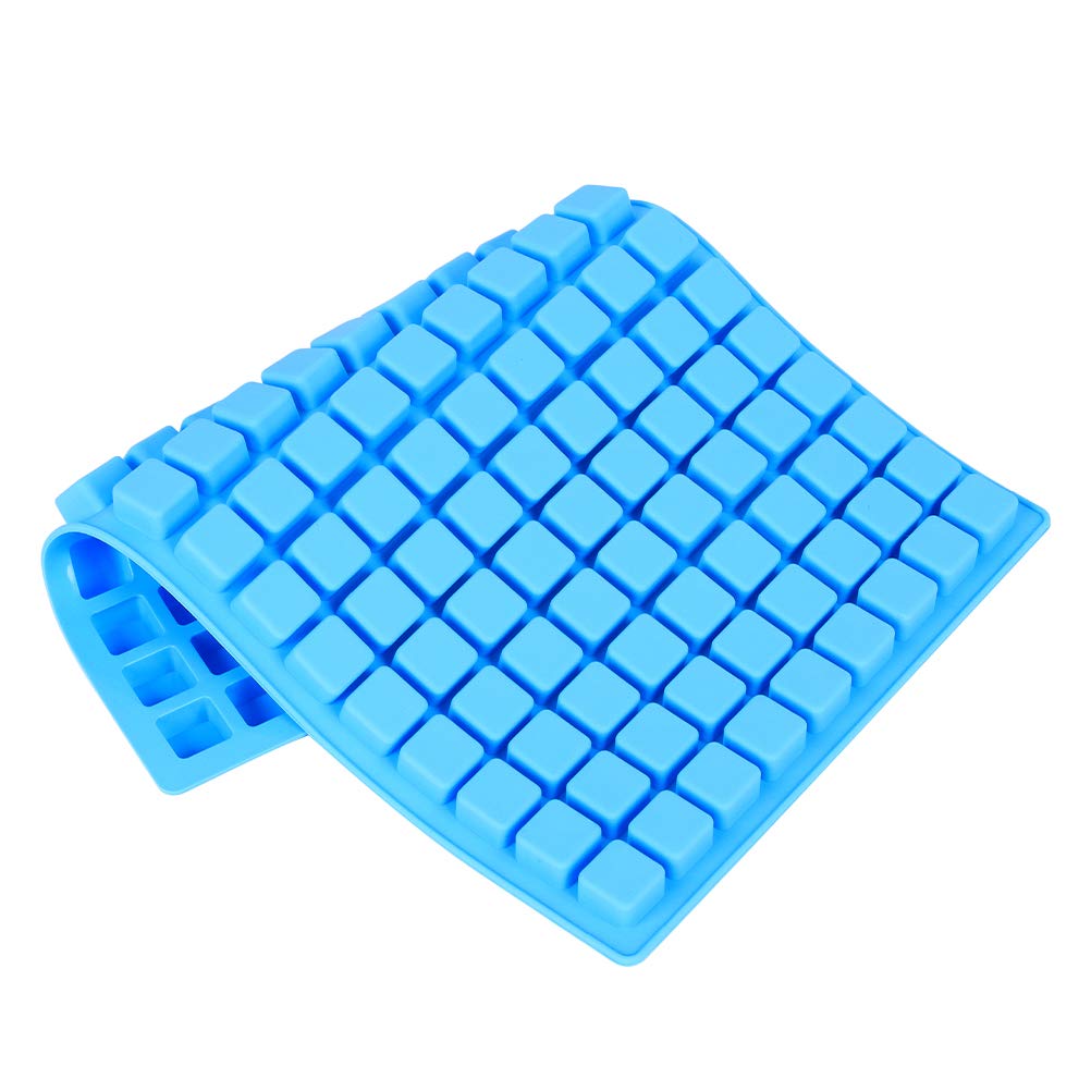 Premium 2-Pack Silicone Candy Molds - 126-Cavity Mini Square Chocolate Molds for Gummy, Jelly, Truffles, Pralines & Caramels | Reusable Ice Cube Tray Molds (Blue) | Perfect for Baking, Candy Making, Party Favors & DIY Desserts