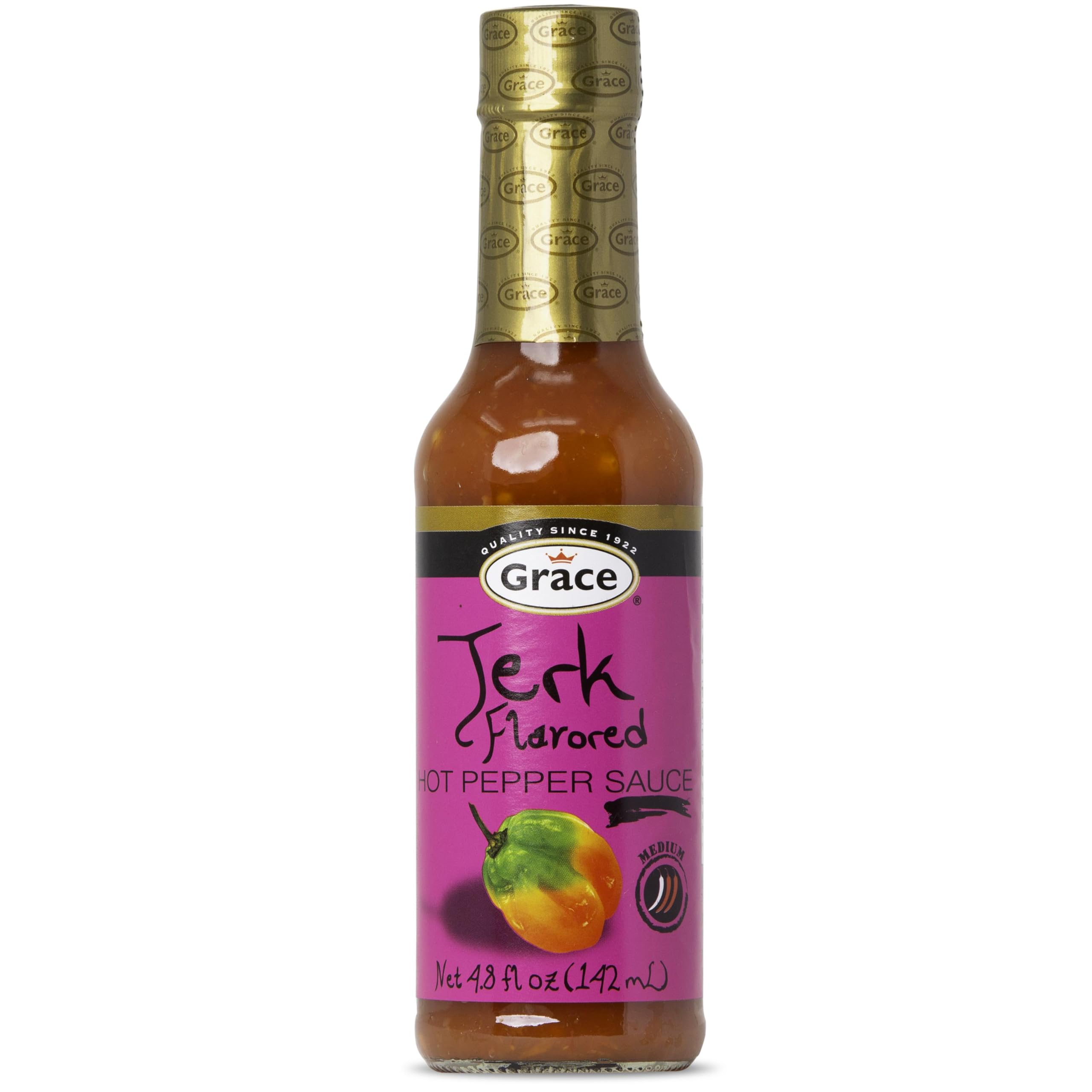 Authentic Jamaican Scotch Bonnet Pepper Sauce 4.8oz - Spicy Jerk Seasoning Hot Sauce for Wings, Chicken & BBQ - Caribbean Style Jerk Marinade - Perfect for Grilling, Cooking & Dipping