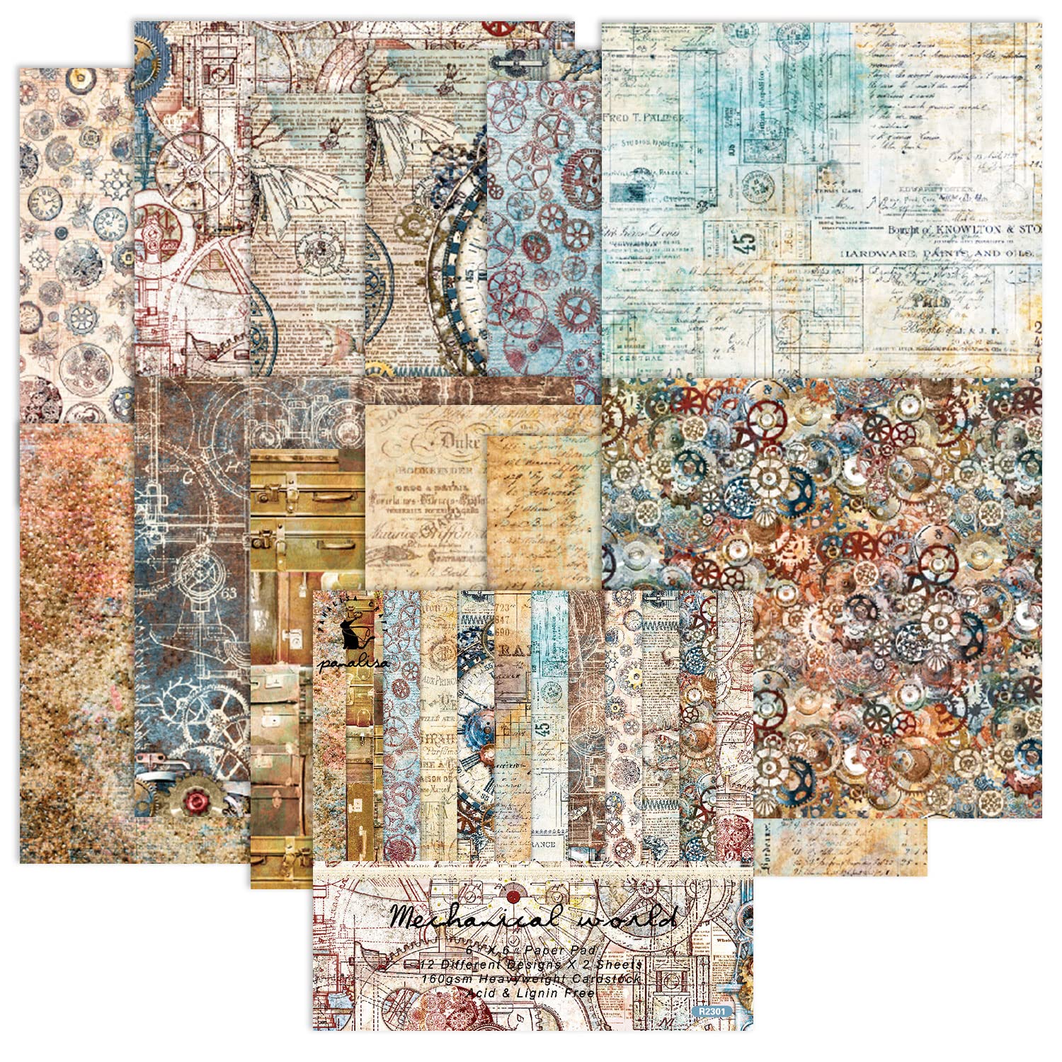 Vintage Scrapbook Paper Pad - 6