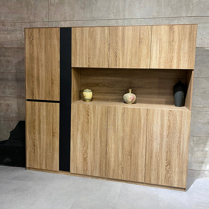 ADRIANO 218cm Light Brown Display Unit - Perfect for Living Room, Bedroom, and Office Storage Organization