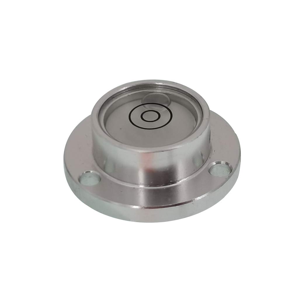 Universal 30x11mm White Metal Horizontal Bubble Bull's-Eye Level with Flange - Precision Leveling Tool for DIY Projects, Home Improvement & Construction Work