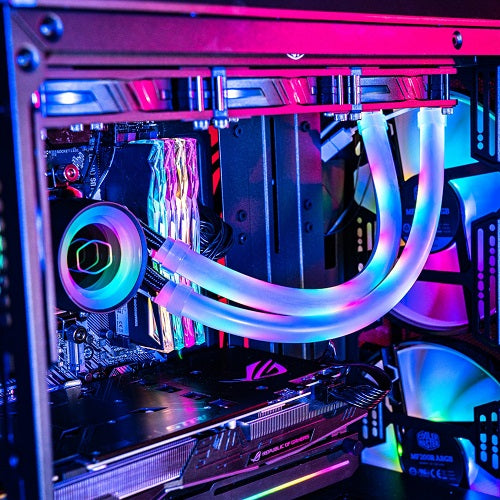 Addressable RGB LED Tube Sleeve for AIO Liquid Coolers - 16.8 Million Colors, Sync with Motherboard - Perfect for PC Gaming Rigs & Custom Water Cooling Builds