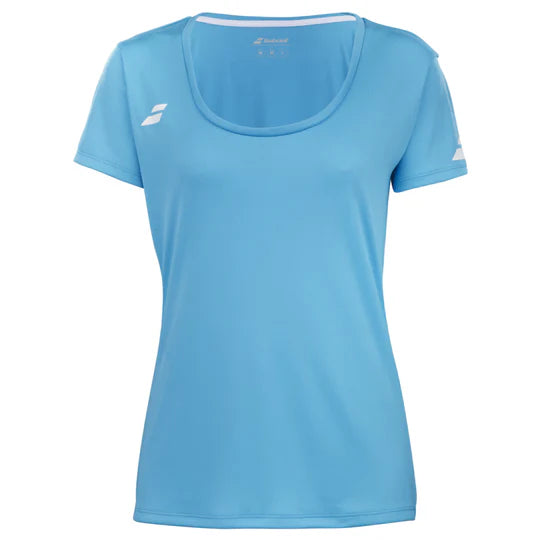 Babolat Play Cap Sleeve Tennis Top for Women - Breathable Athletic Shirt in Cyan Blue | Perfect for Tennis Matches & Casual Sports Wear