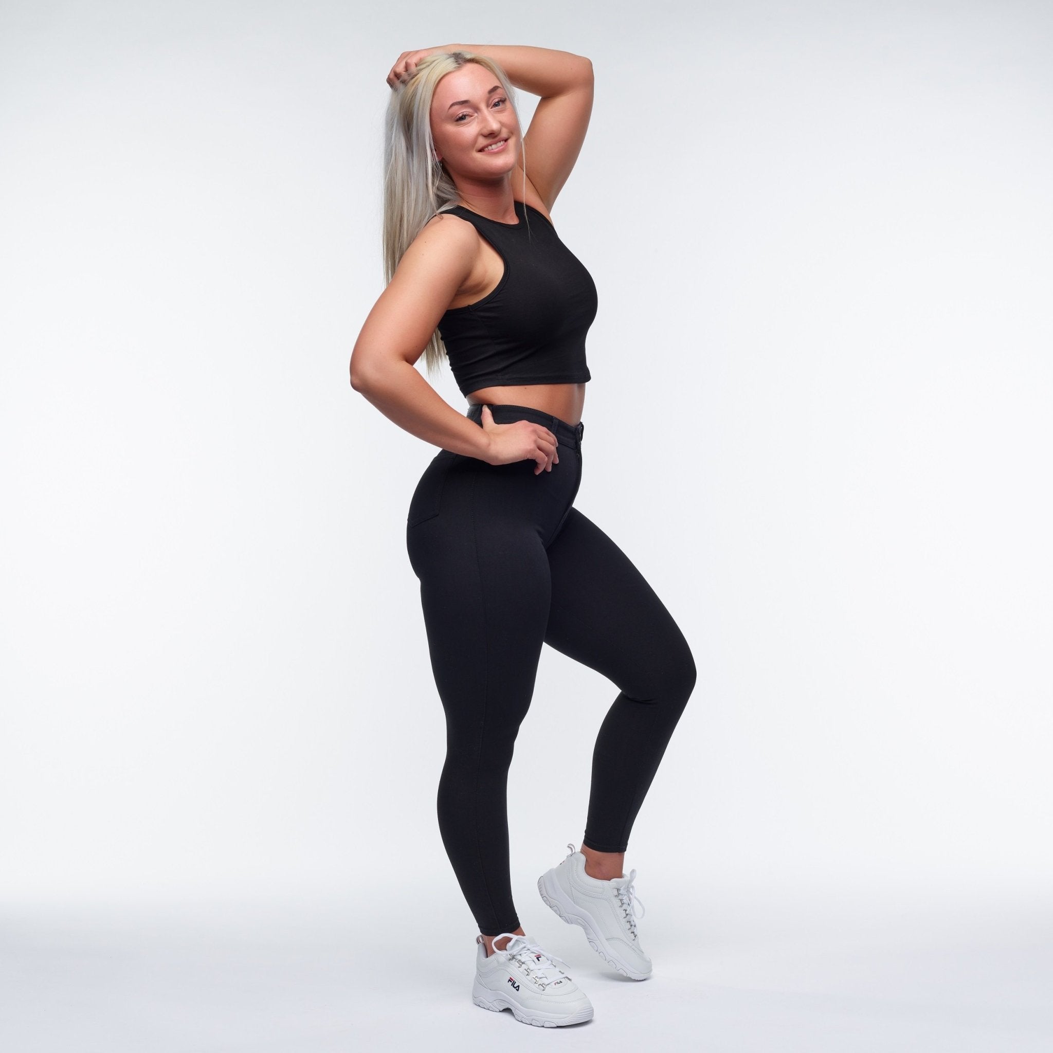 High Waisted Skinny Jeans for Women - Black Stretch Denim Pants, Slim Fit Comfortable Tummy Control - Perfect for Casual Wear, Office & Date Night