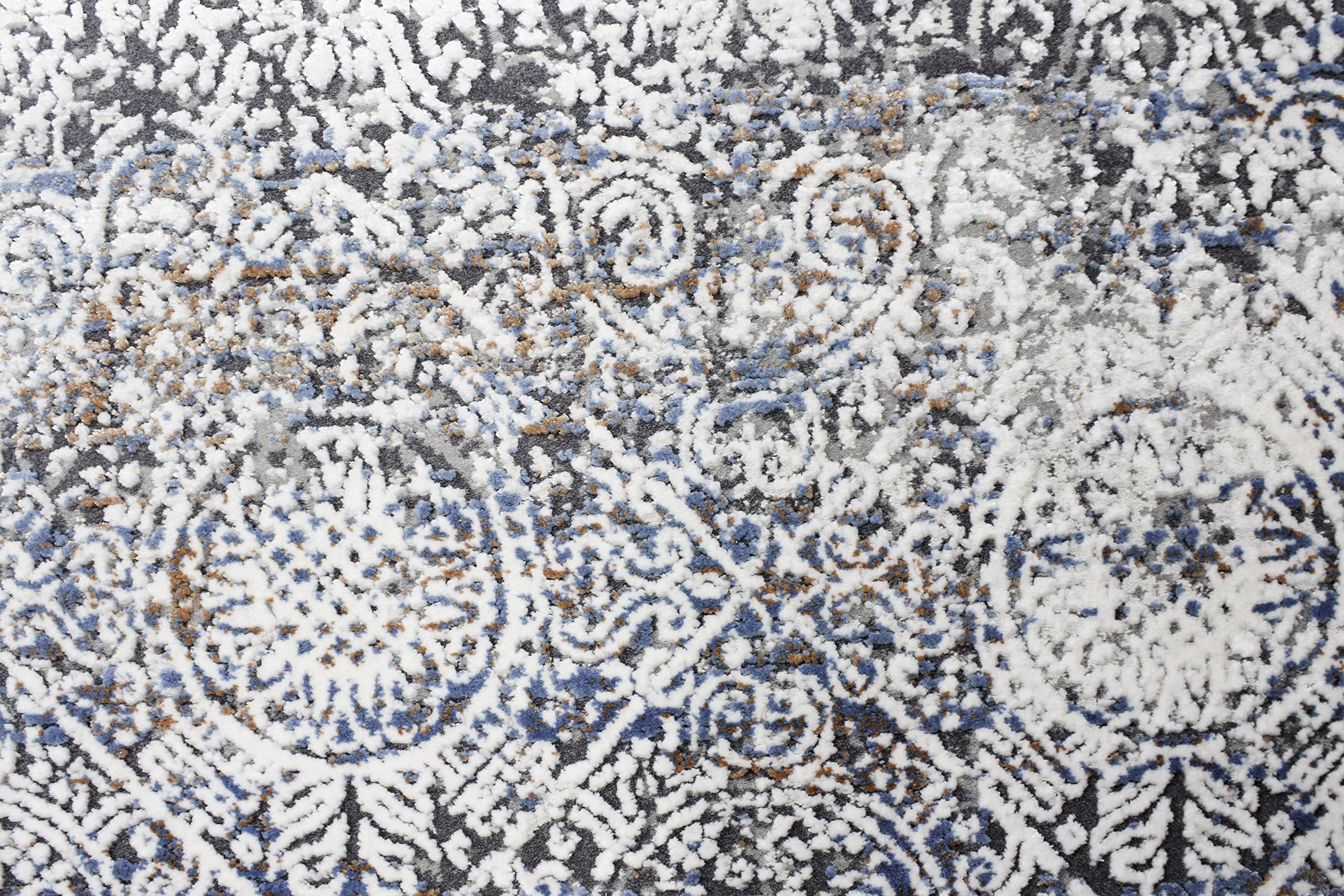 Luxury Bashian Collection Area Rug - 4’ x 6’ Power Loom Viscose & Polyester Runner Rug for Entryway, Living Room, Bedroom - Soft & Durable Home Decor - Perfect for Modern, Farmhouse & Boho Style Homes