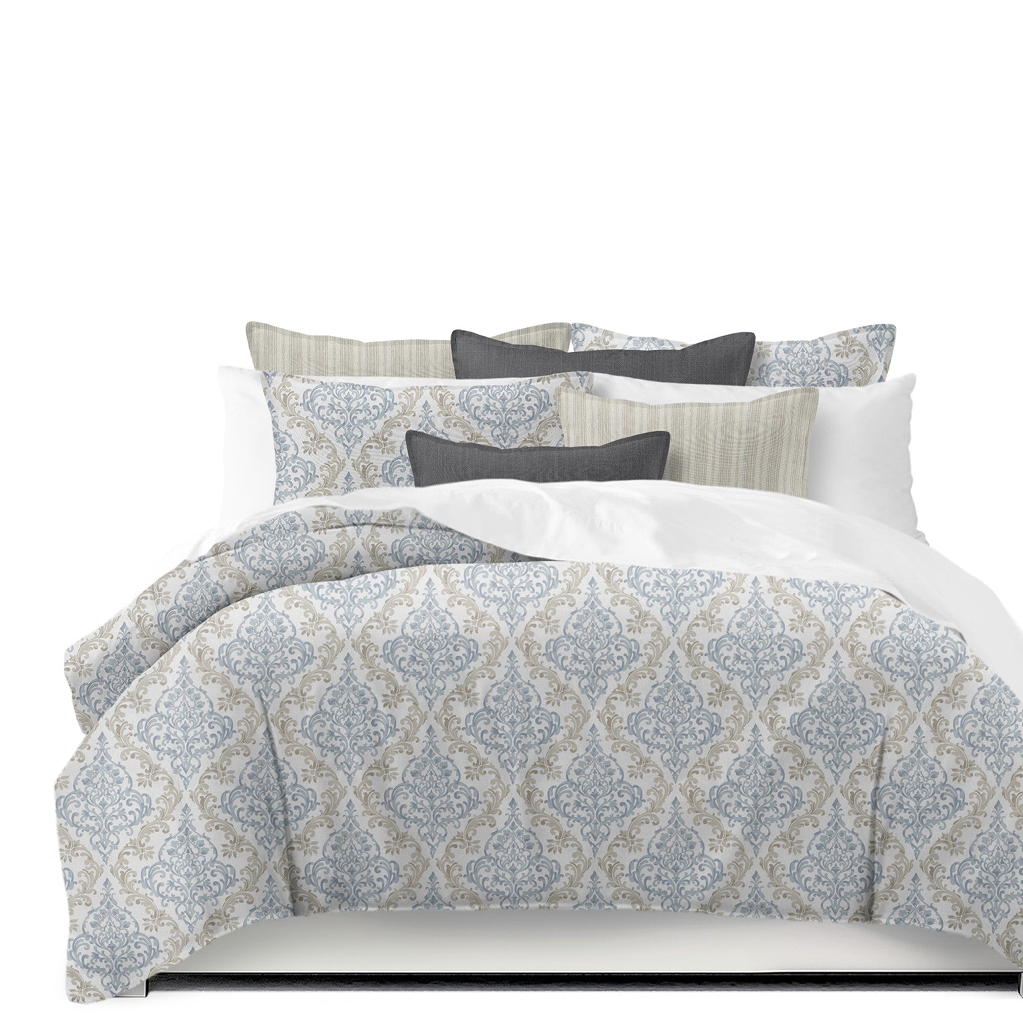 Adira Taupe Bedding Set - Soft & Breathable 100% Cotton Sheets, Duvet Cover & Pillowcases - Queen Size for Cozy Bedroom Decor & Comfortable Sleep