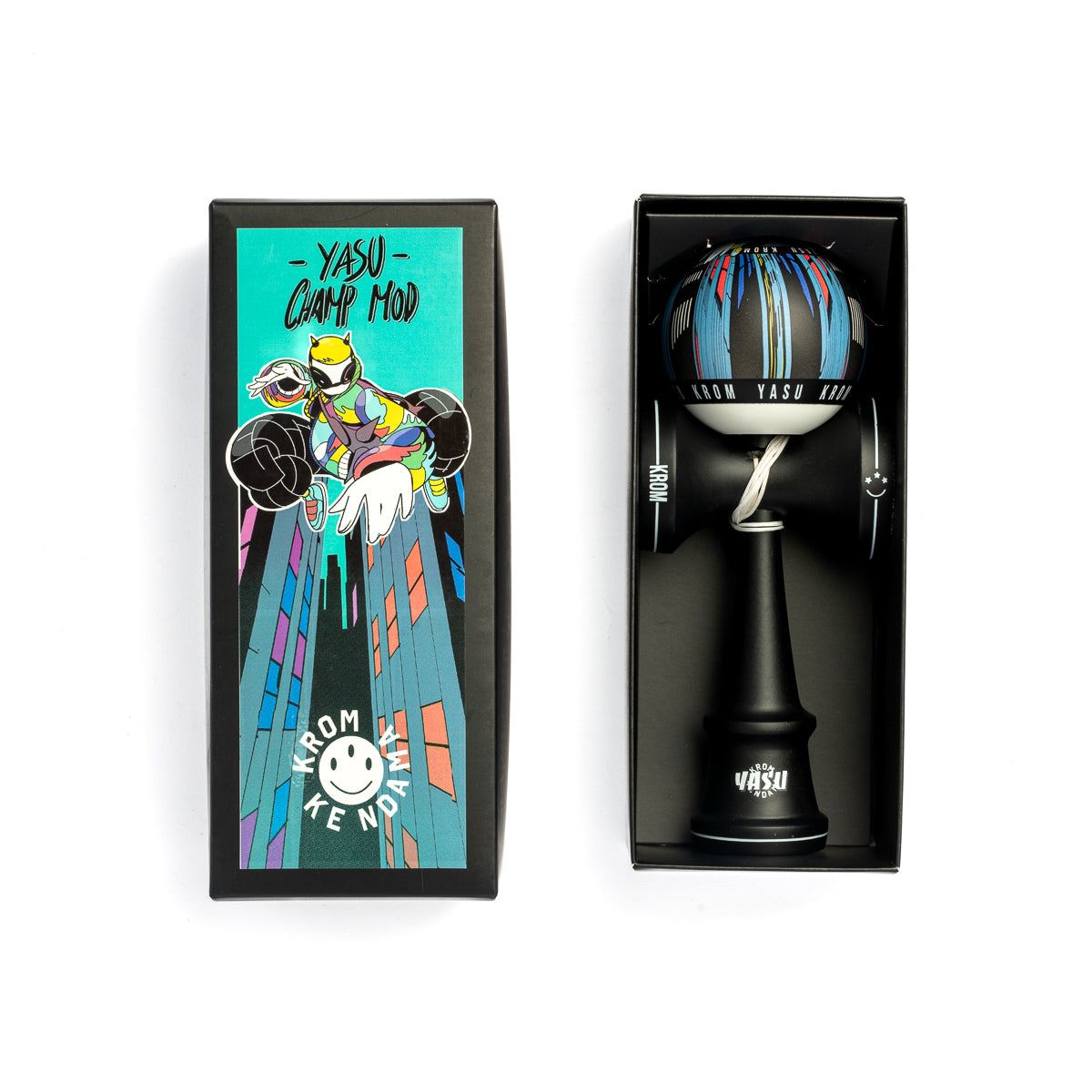 Premium Krom Yasu Champ Kendama - Maple & Beech Wood Japanese Skill Toy for Beginners & Pros - Perfect for Stress Relief, Office Breaks & Outdoor Play