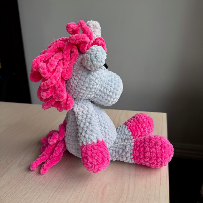 Handmade Crochet Unicorn Stuffed Animal - Soft Pink Plush Toy for Kids, Baby Shower Gift, Nursery Decor, Birthday Present & Cute Room Accessory