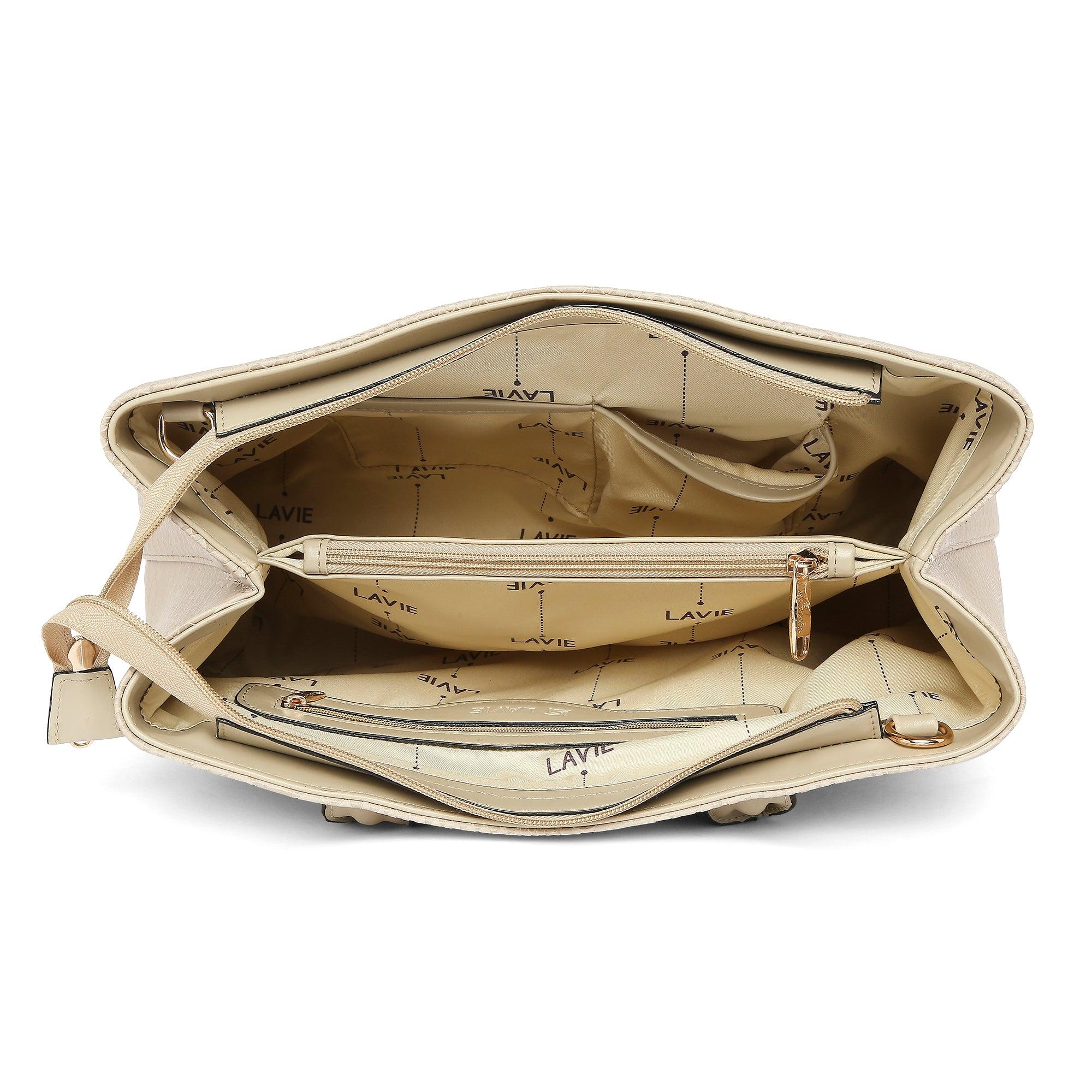 Lavie Lotus Women's Satchel Bag - Stylish Leather Handbag for Work, Travel & Everyday Use | Perfect for Office, Commute & Shopping