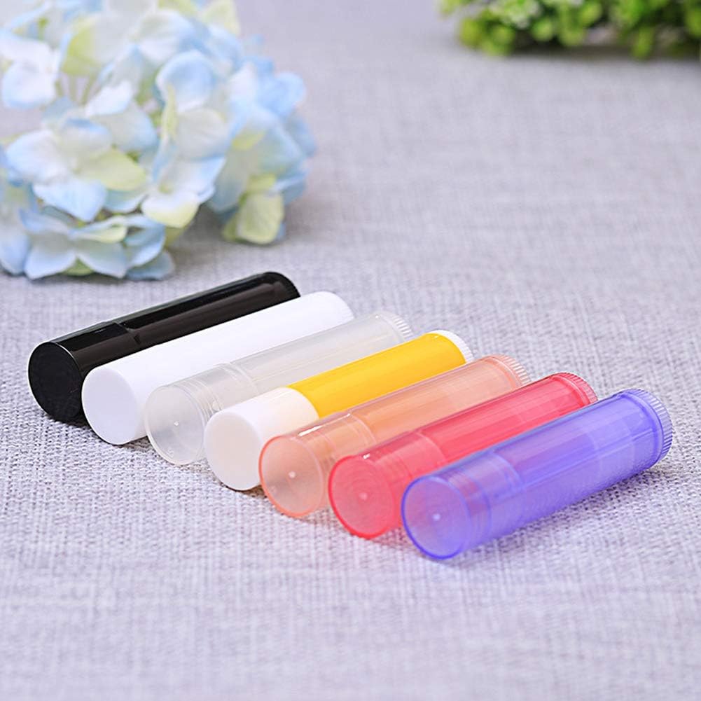 30-Piece Multicolor Empty Lip Balm Tubes with Twist Bottom & Top Cap - Clear DIY Lip Balm Containers for Homemade Cosmetics, Travel & Gifts (Random Colors)