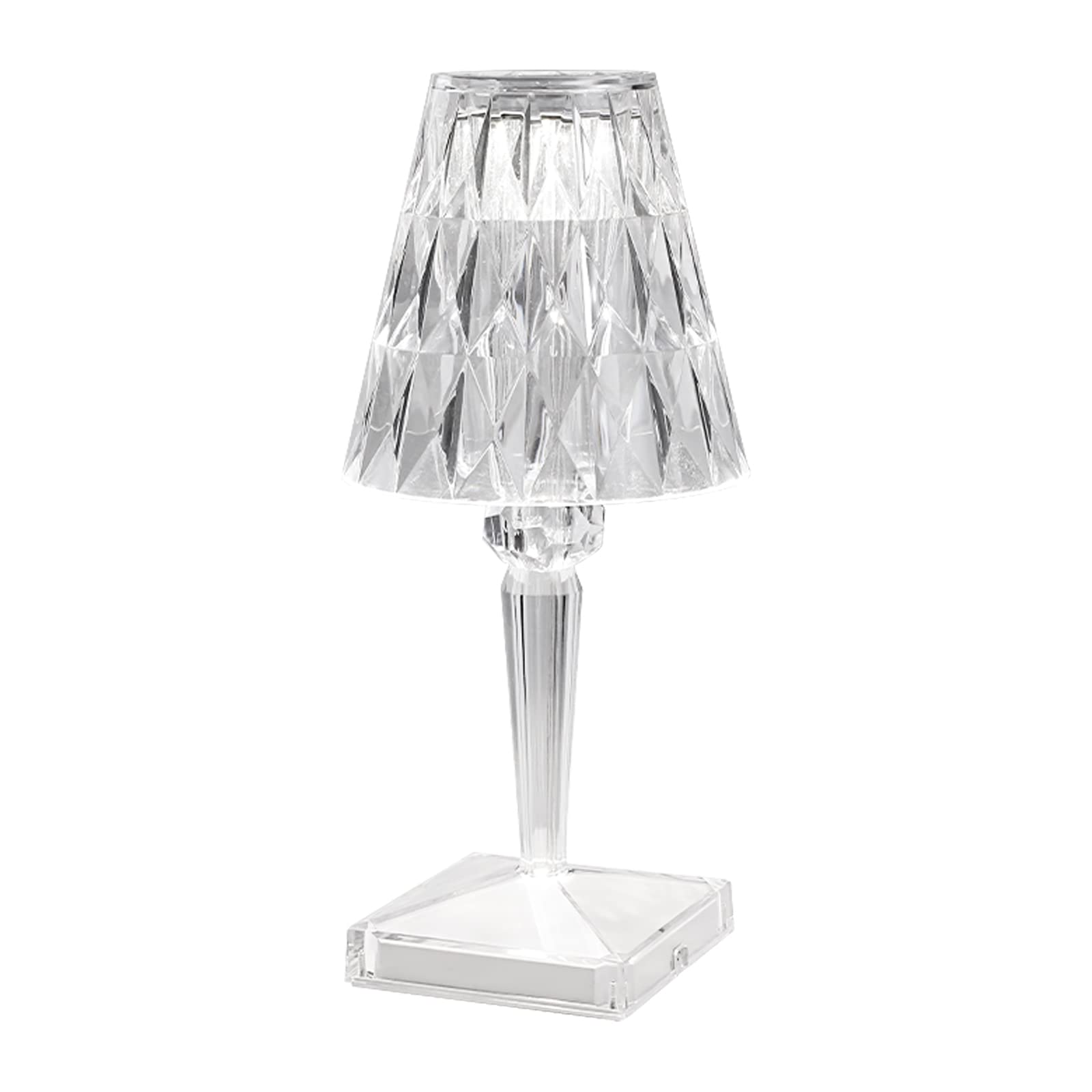 DJAMEL Modern Crystal Table Lamp with USB Charging Port - Silver LED Night Light for Bedroom, Living Room, Office - Romantic Desk Lamp with Adjustable Brightness for Nightstand, Study, Bar Decor