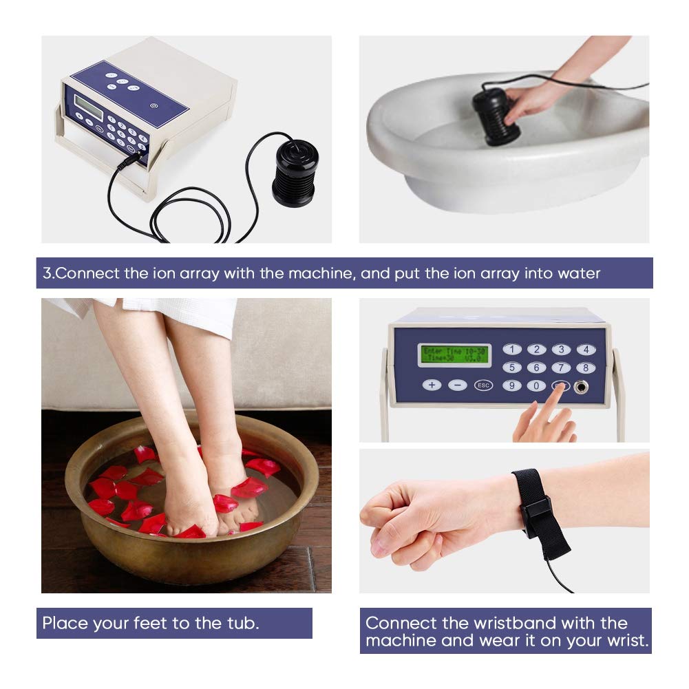 Wandisy July Gift Ionic Detox Foot Spa System - Body Ion Cleanse Detox Belt with EU Plug (220V) for Home Relaxation & Wellness Therapy