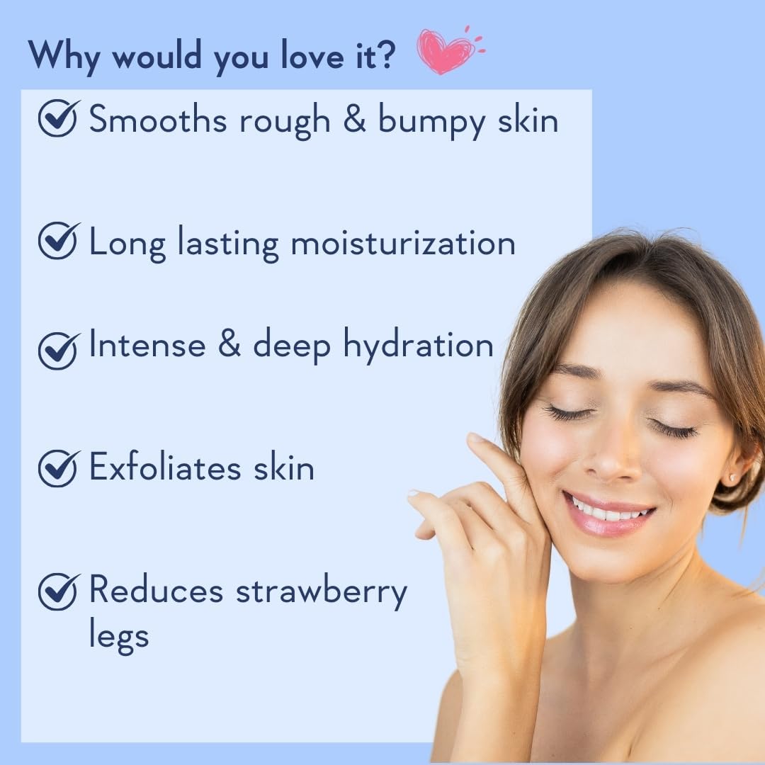 Wish.Care 10% AHA + 1% BHA Exfoliating Body Lotion - Glycolic & Lactic Acid Treatment for Rough, Bumpy Skin - Niacinamide Moisturizer - 200ml - Perfect for Dry Skin & Keratosis Pilaris Care