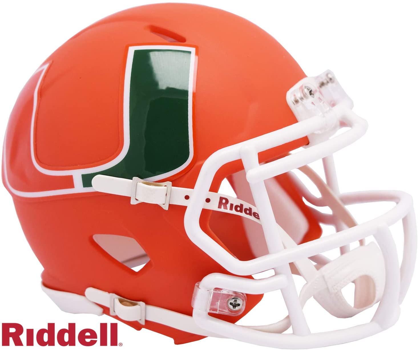 Miami Hurricanes Riddell Speed Mini AMP 2019 Orange Football Helmet - Perfect for College Football Fans, Collectors, and Game Day Decorations