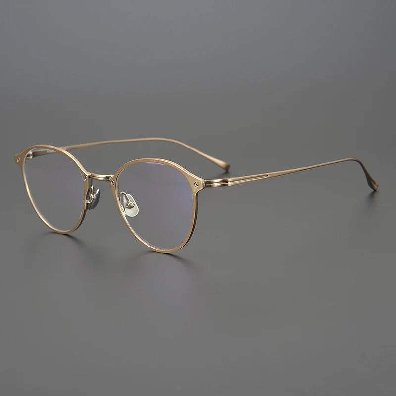 Aimee Unisex Full Rim Round Acetate Titanium Eyeglasses Frame 18045 - Stylish & Lightweight Glasses for Men & Women - Perfect for Reading, Work, and Everyday Wear
