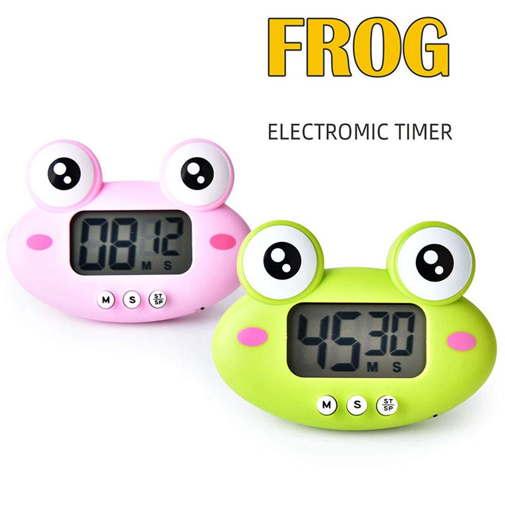 Cartoon Frog Digital Kitchen Timer - 99 Minute Countdown with Loud Alarm, Cooking Timer for Baking, Kids, Classrooms (Pink) | Perfect for Baking, Homework, Games & Classroom Activities