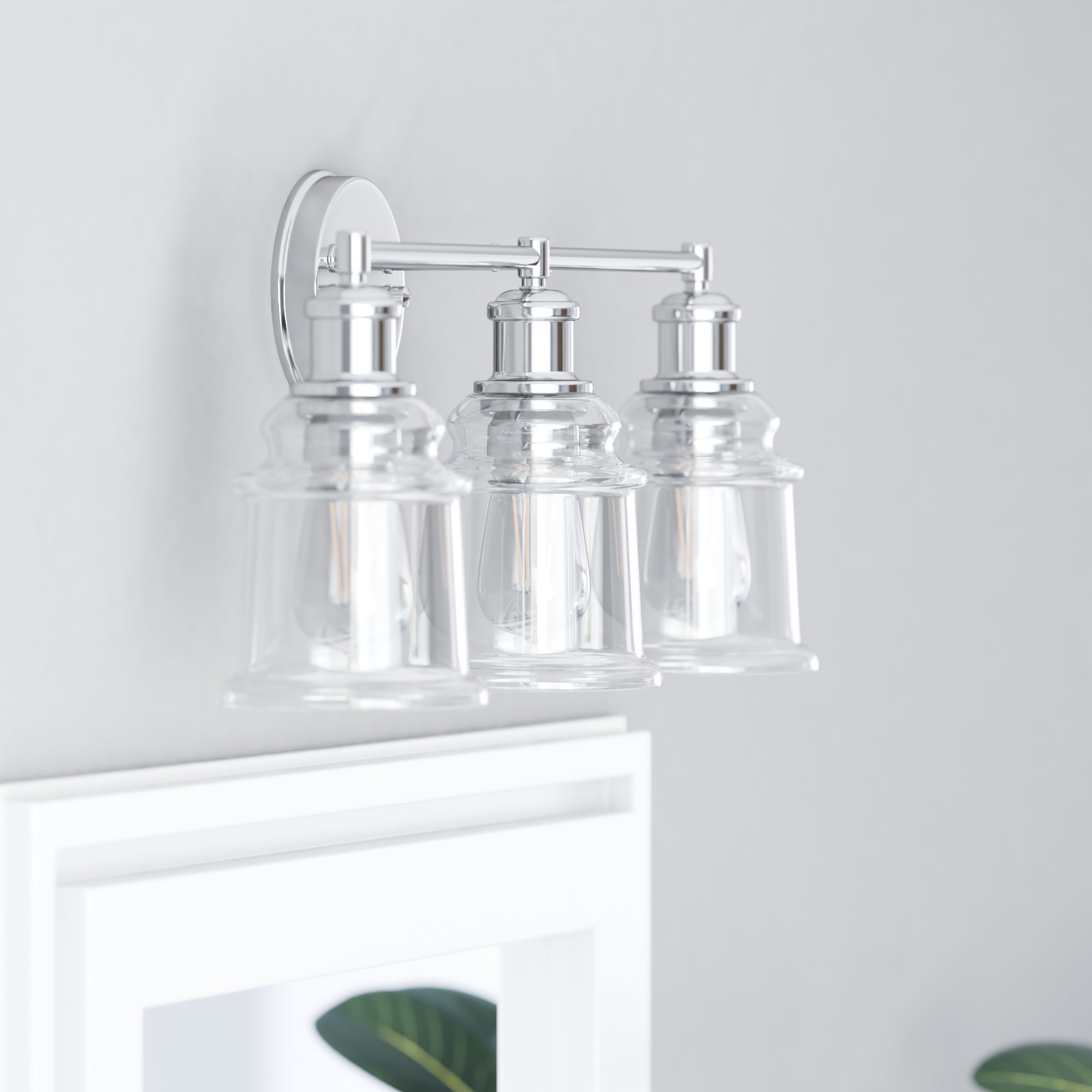 Eaton Ridge Brushed Nickel Vanity Light Fixture - 3-Light Bathroom Sconce for Modern Home Decor | Perfect for Bedroom, Bathroom & Dressing Room Lighting