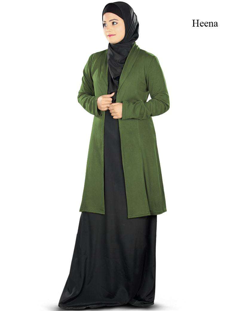 Haneefa Women's Jersey Cardigan - Soft Long Sleeve Open Front Knit Sweater for Casual Wear, Office & Layering